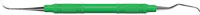 American Eagle Implant Instrument Nebraska 128/Langer 5 Double End Titanium Scaler, 3/8" Green EagleLite Handle, Single, AEIIN128-L5X