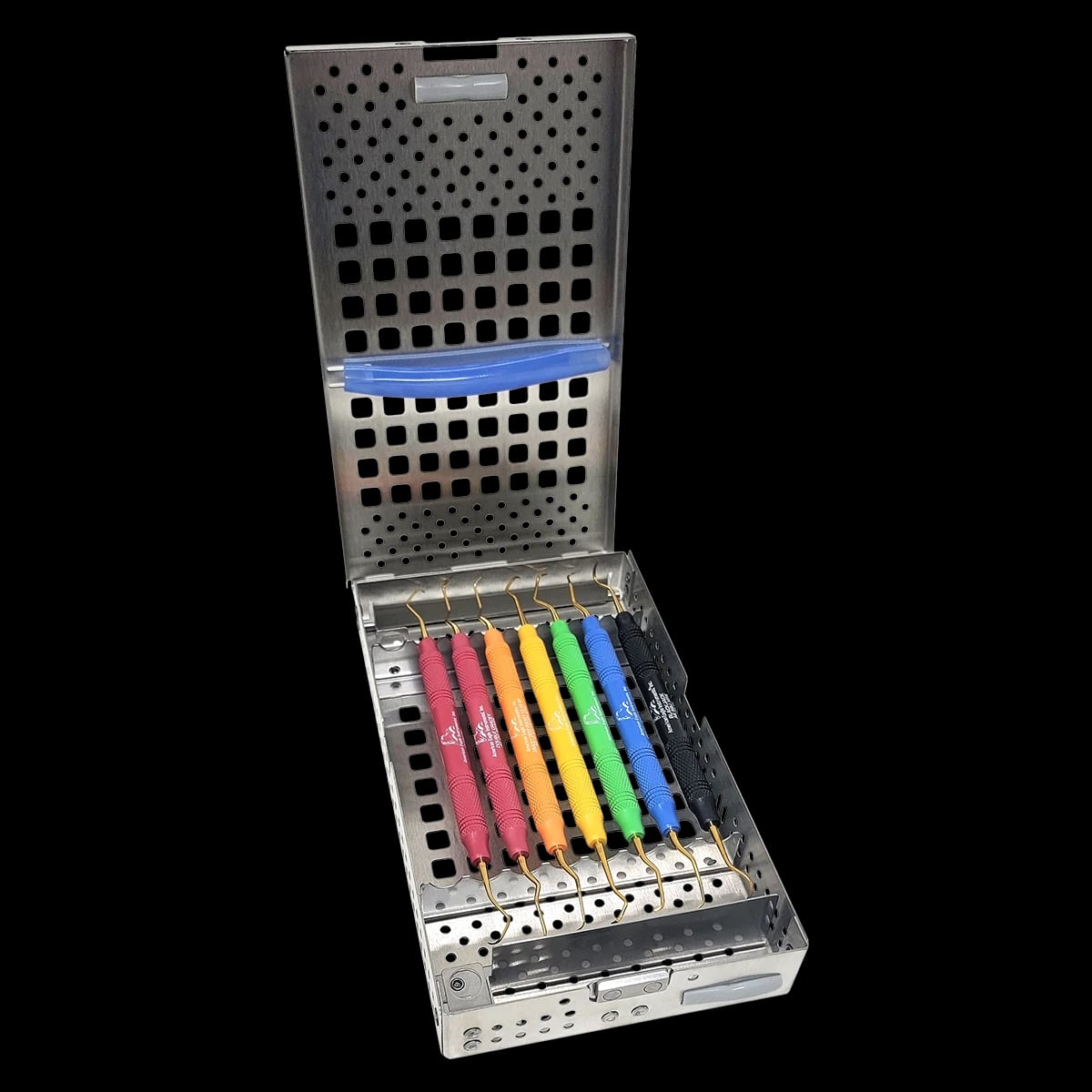 American Eagle Instruments Gold Collection Periodontal Maintenance Scaler Kit, 8 Instruments with Cassette, AEID4910