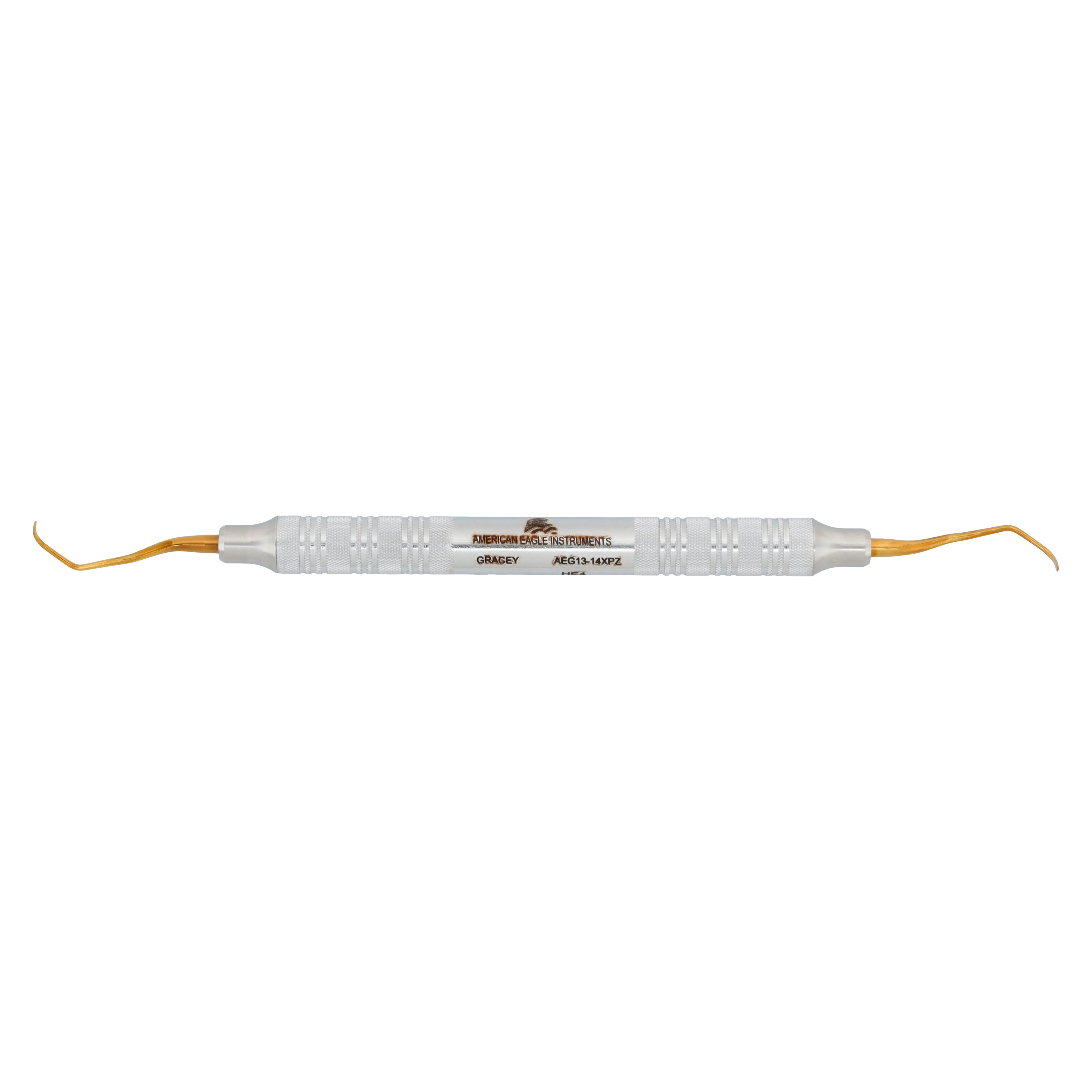 American Eagle Standard Gracey Curette, XP, #13-14, Double-Ended, EagleLite Stainless Steel Handle, 3/8", Sharpen-Free, AEG13-14XPZ