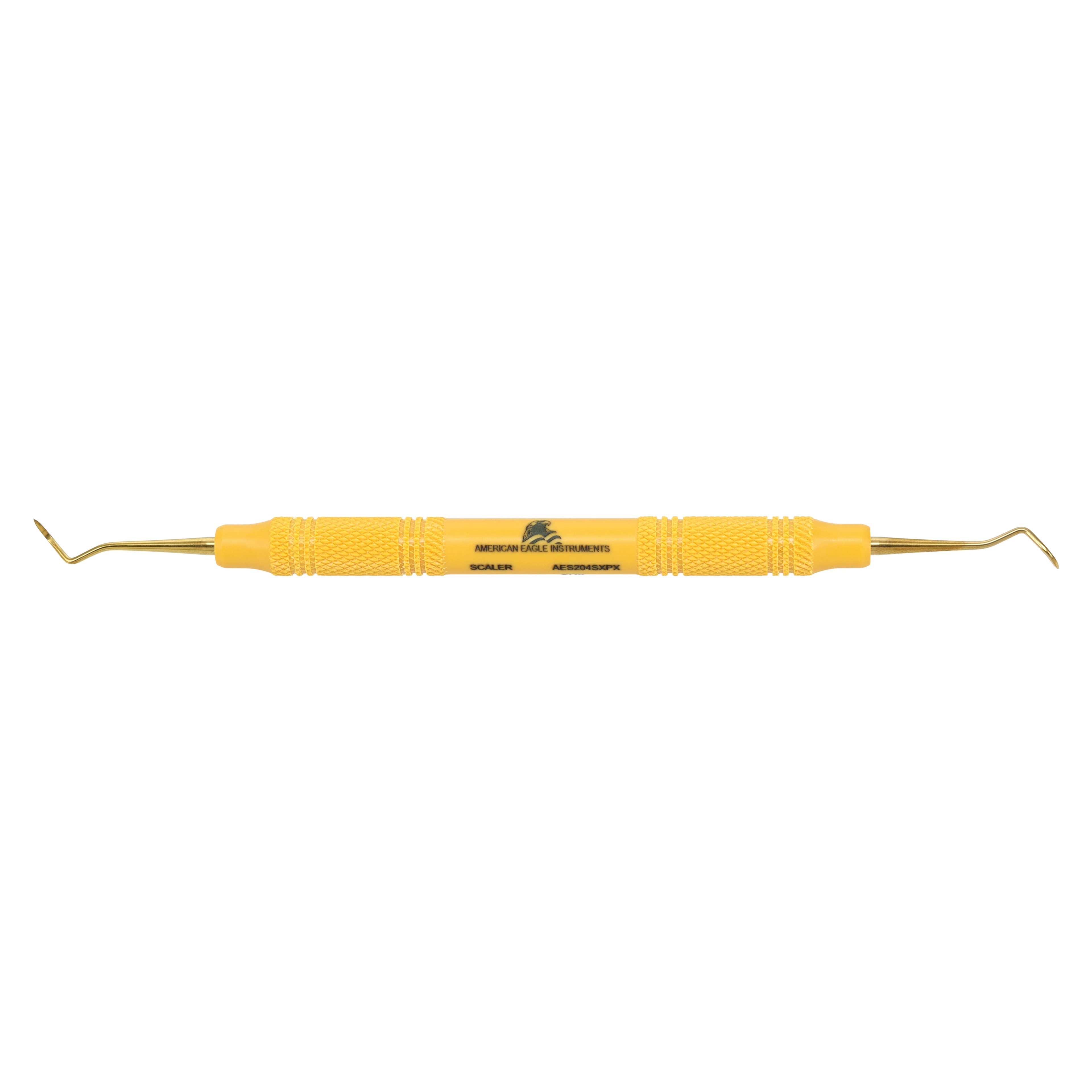 American Eagle XP Sickle Scaler, Double-Ended, #204S, Posterior, EagleLite Resin Handle, 3/8", Yellow, 1/Pk, AES204SXPX