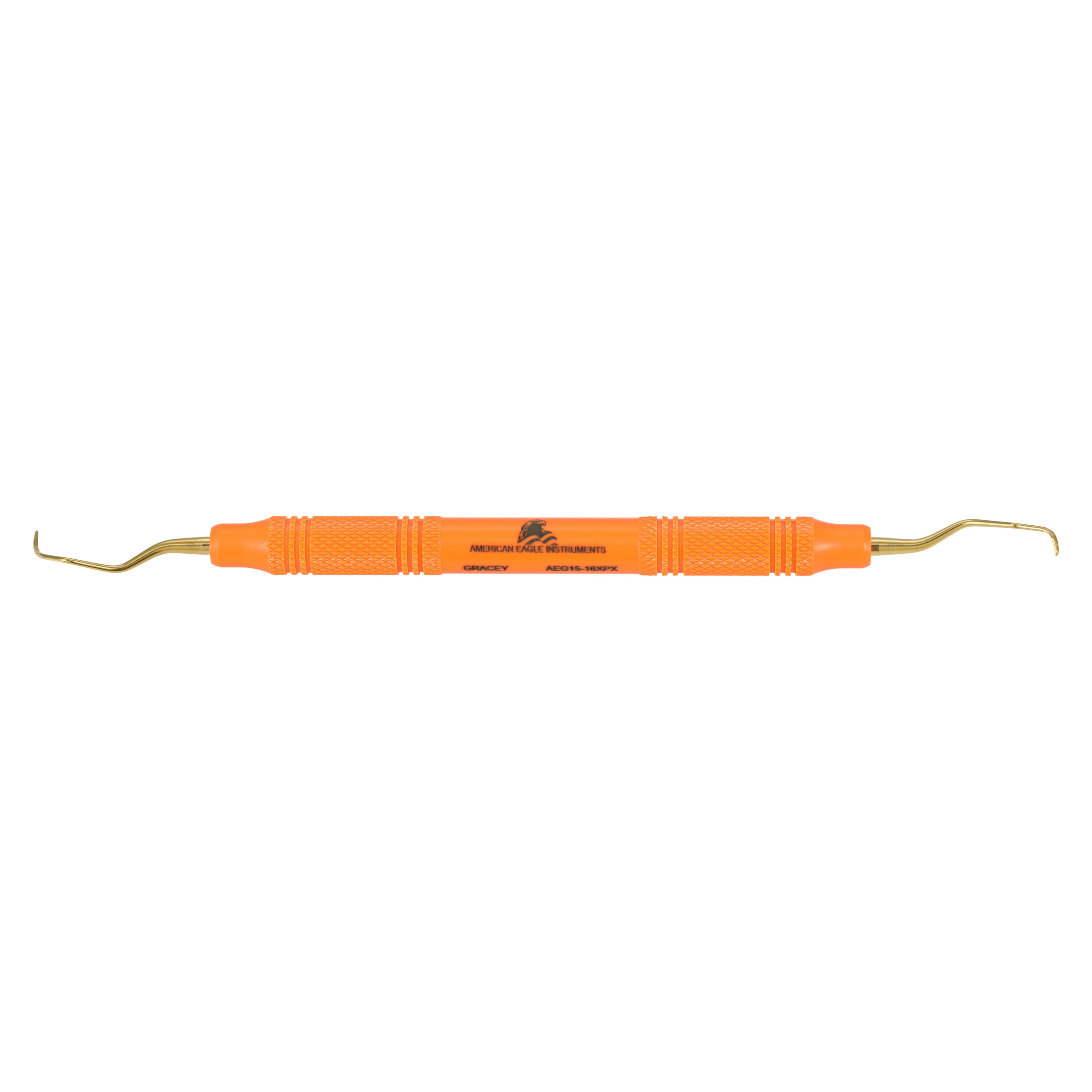 American Eagle Instruments Standard Gracey Curette, XP, #15-16, Posterior Mesial, Double-Ended, EagleLite Resin Handle, 3/8", Orange, 1/Pk, AEG15-16XPX