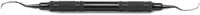 American Eagle Instruments Universal Curette #1-2 Langer, Posterior Mesial/Distal, Double End, EagleLite Resin Handle, 3/8", Red, 1/Pk, AECL1-2X
