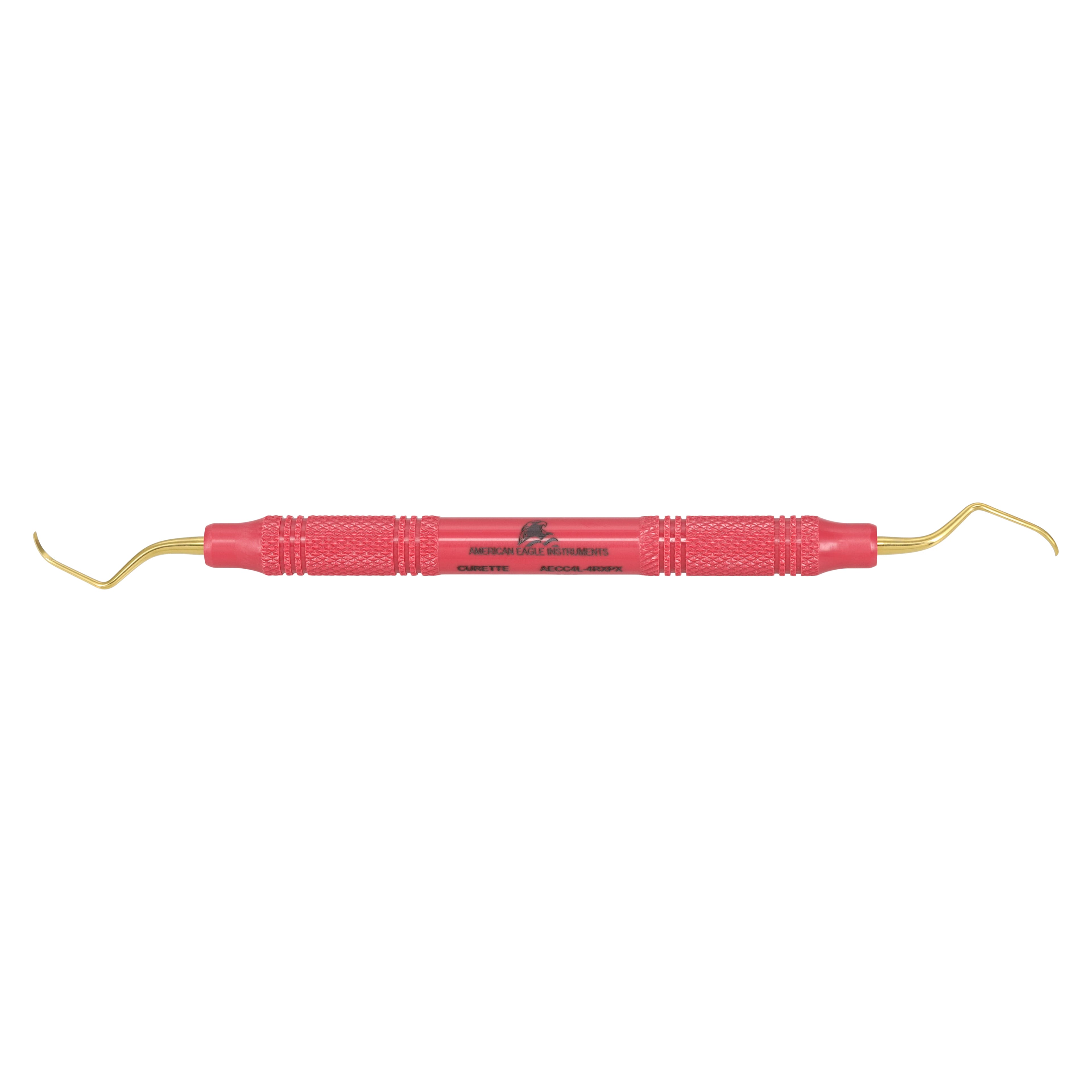 American Eagle Instruments Columbia 4L/4R XP Sharpen-Free Universal Curette, Double-Ended, EagleLite Resin Handle, Red, 3/8" (9.5mm), 1/Pk, AECC4L-4RXPX