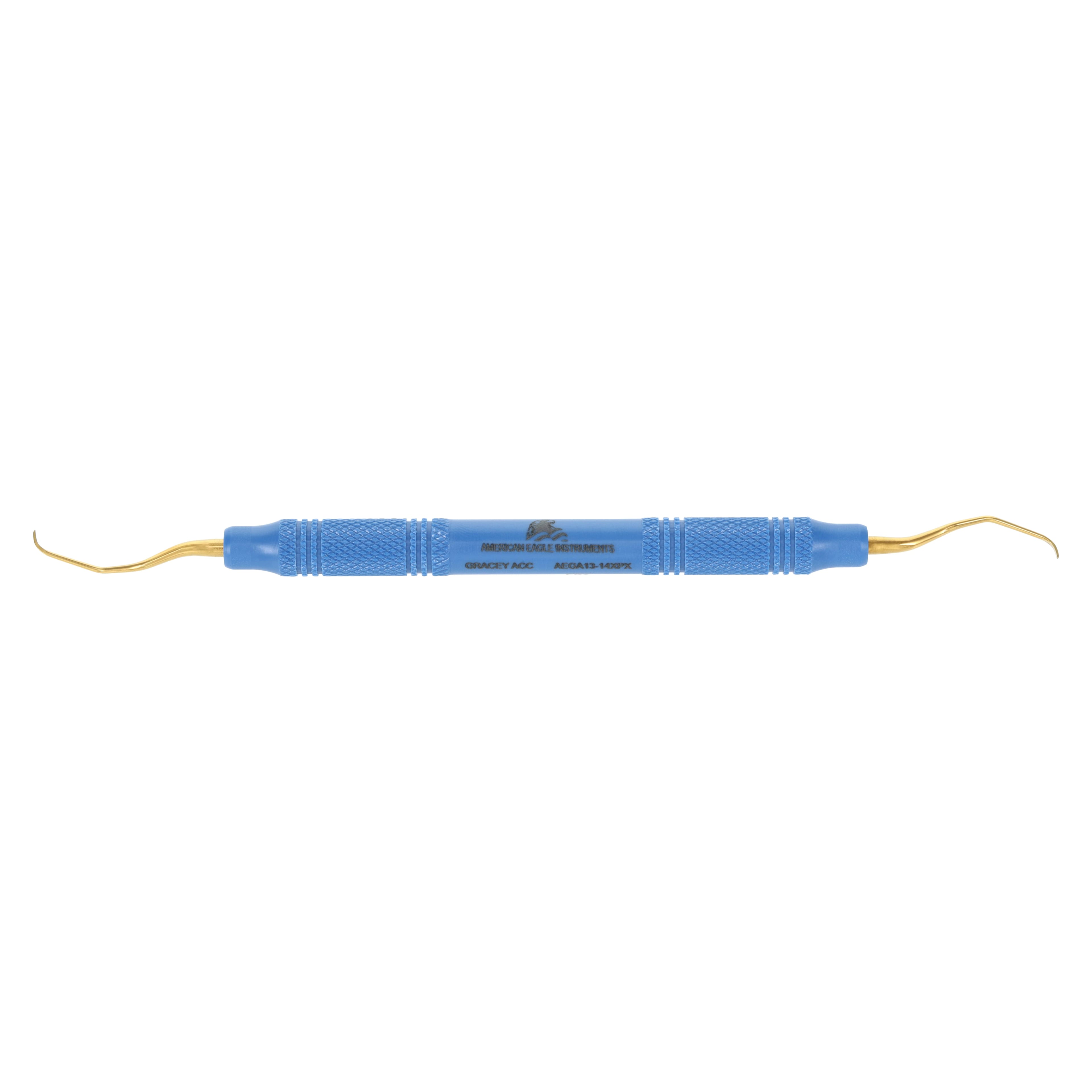 American Eagle XP Gracey Access Curette, #13-14, Double-Ended, EagleLite Resin Handle, 3/8" Blue, 1/Pk, AEGA13-14XPX