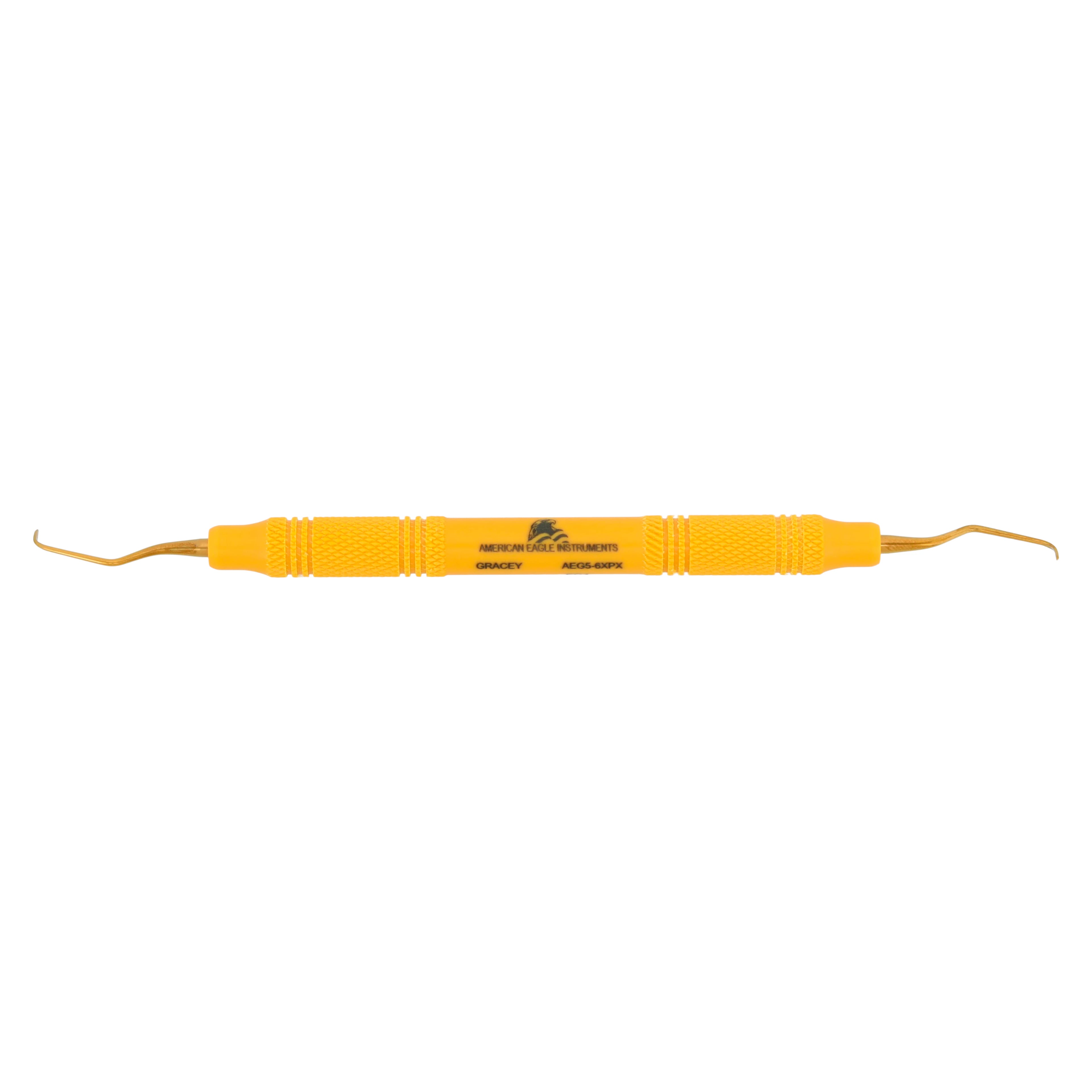 American Eagle XP Gracey Curette #5-6, Double-Ended, Anterior, EagleLite Resin Handle, 3/8", Yellow, 1/Pk, AEG5-6XPX
