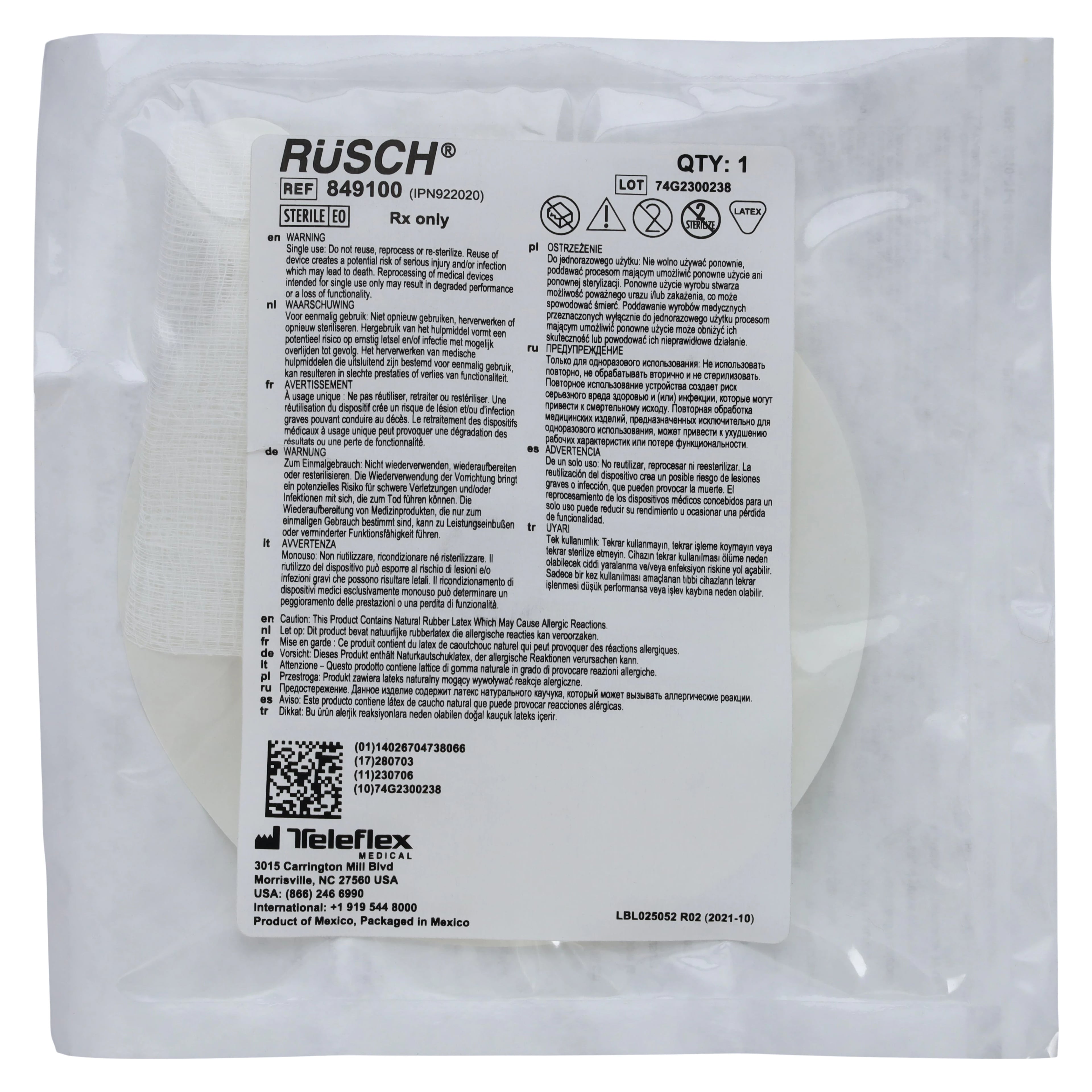 Asherman Chest Seal, Latex with Gauze Pad, Teleflex Medical