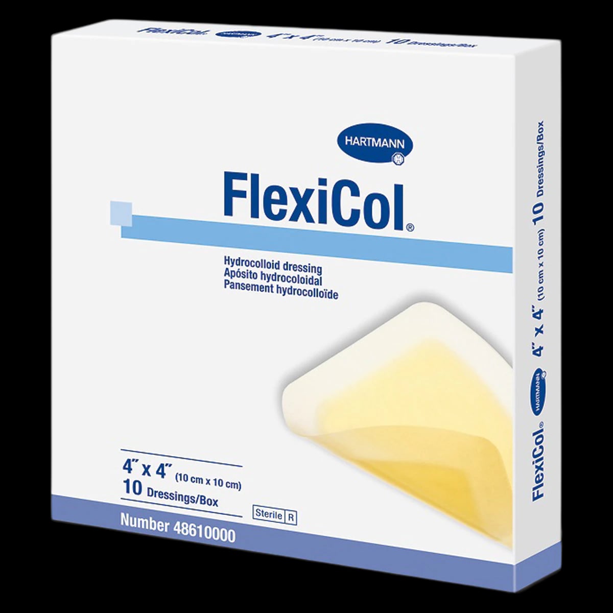 Hartmann FlexiCol Hydrocolloid Wound Dressing, 4" x 4", Sterile, Adhesive, Tan, Latex-Free