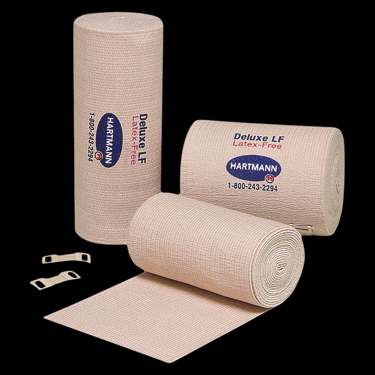 Hartmann Deluxe LF Elastic Bandage, Cotton/Polyester/Spandex, 6" x 5.5 yd, Tan, Non-Sterile, 10/Package