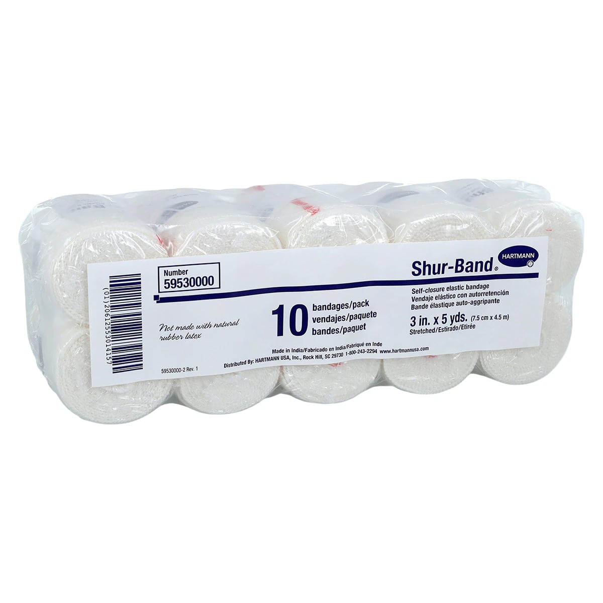 Hartmann Shur-Band Stretch Bandage Elastic, 3" x 5 yd, Non-Sterile, 10/Box