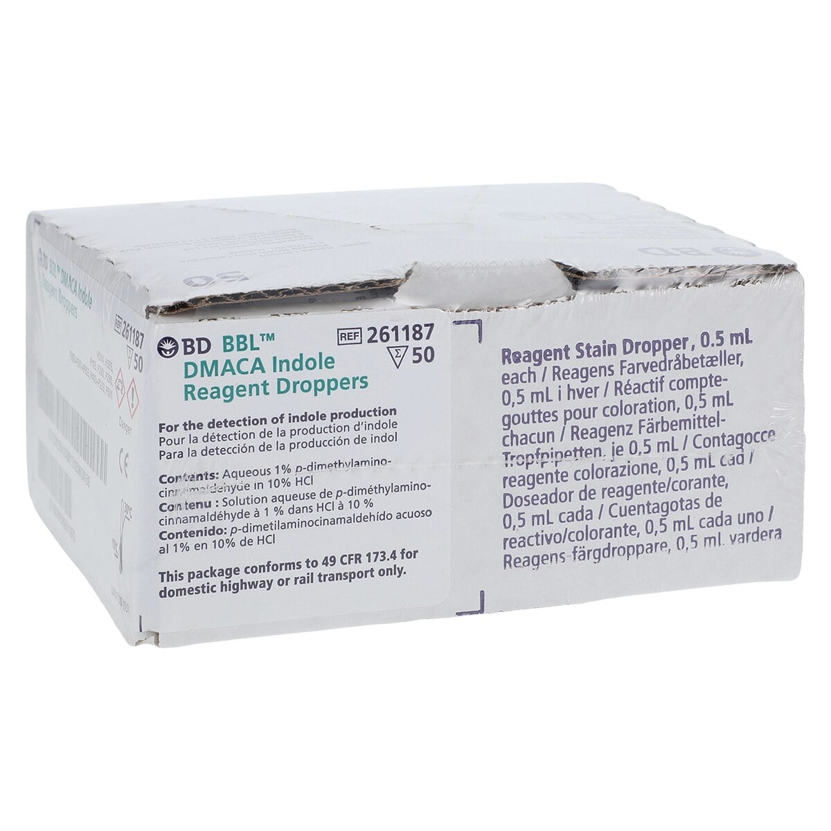BBL Indole DMACA Reagent Dropper, 0.5 mL, 50/Box