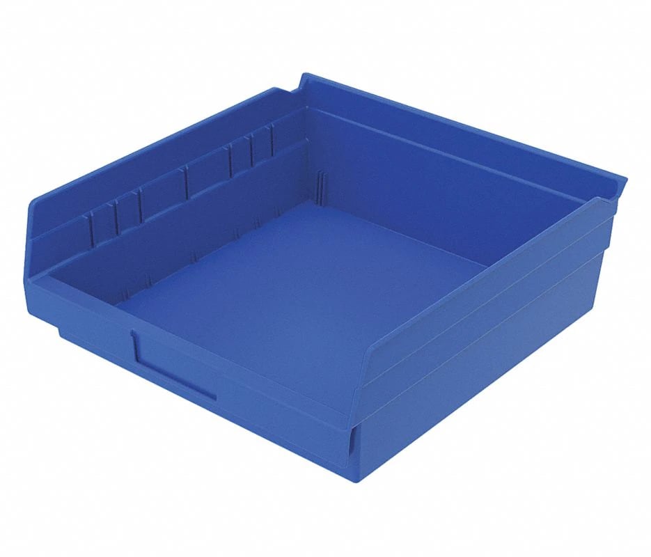 Akro-Mils AkroBin Shelf Bin, Blue, 11-5/8 x 4-1/8 x 4 in, 12/Case