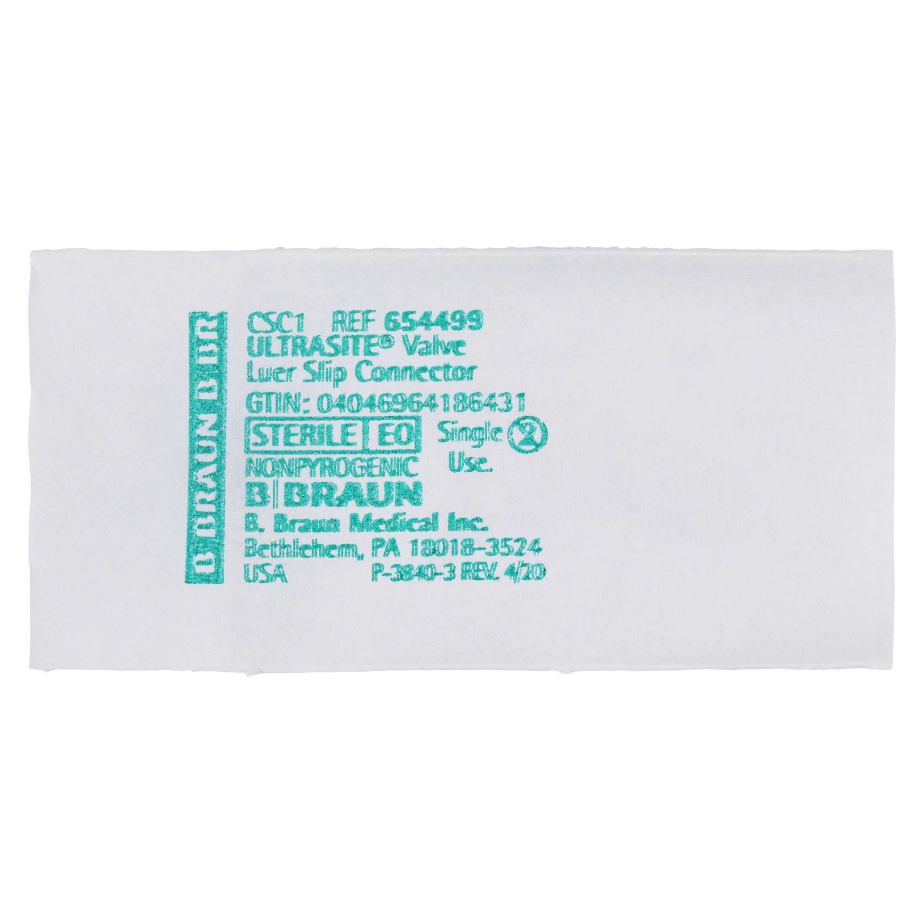 B. Braun UltraSite IV Adapter with Male Luer Slip and Ultrasite Valve, Non-DEHP, Latex-Free, Disposable, 100/Case