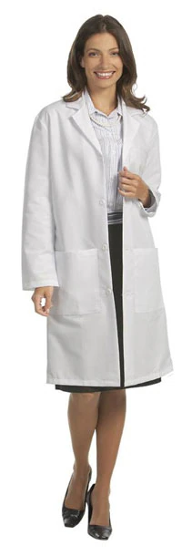 Fashion Seal Unisex White Lab Coat, 80% Polyester / 20% Cotton, 41 in, Medium, 3 Pockets, Each