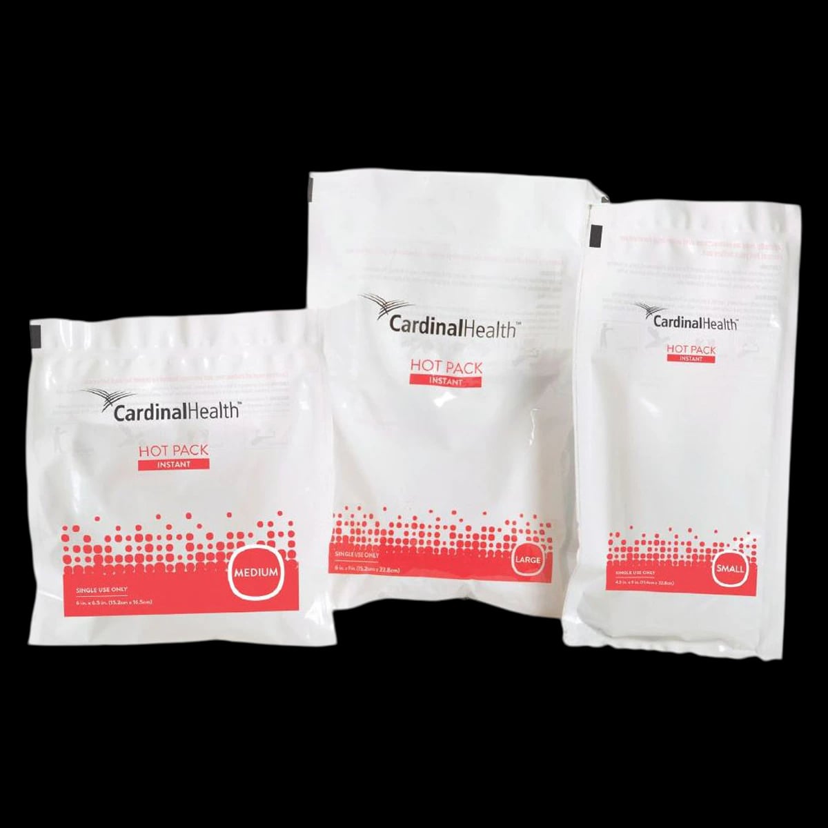 Cardinal Health Instant Hot Pack, Small, 4.5" x 9", Disposable, Case of 24