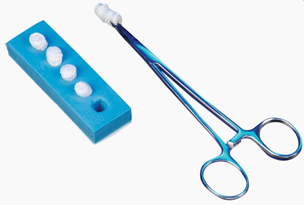 DeRoyal Kittner Cotton Twill Dissector Sponge, 9/16 x 1/4 inch, Sterile, X-Ray Detectable, Latex-Free