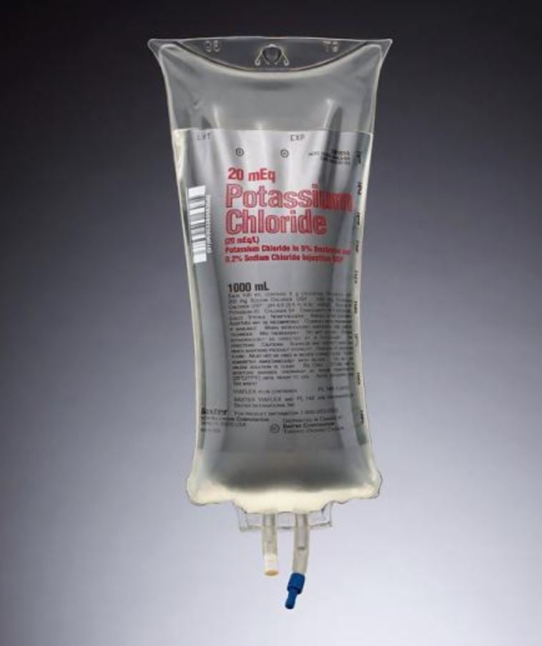 Baxter Potassium Chloride 20mEq in 5% Dextrose Injection, 1000mL Bag