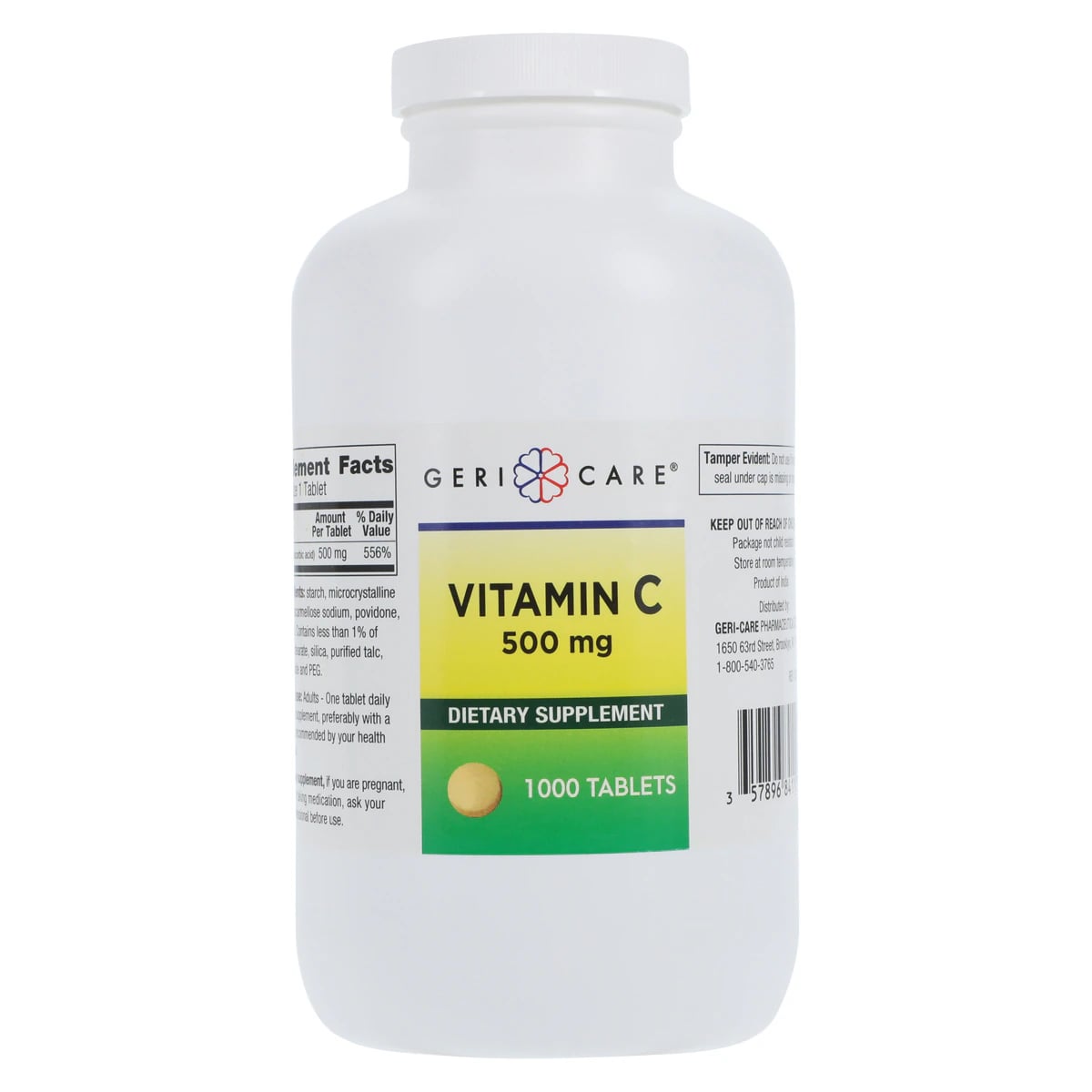 Geri-Care Vitamin C Tablets, 500mg, 1000/Bottle