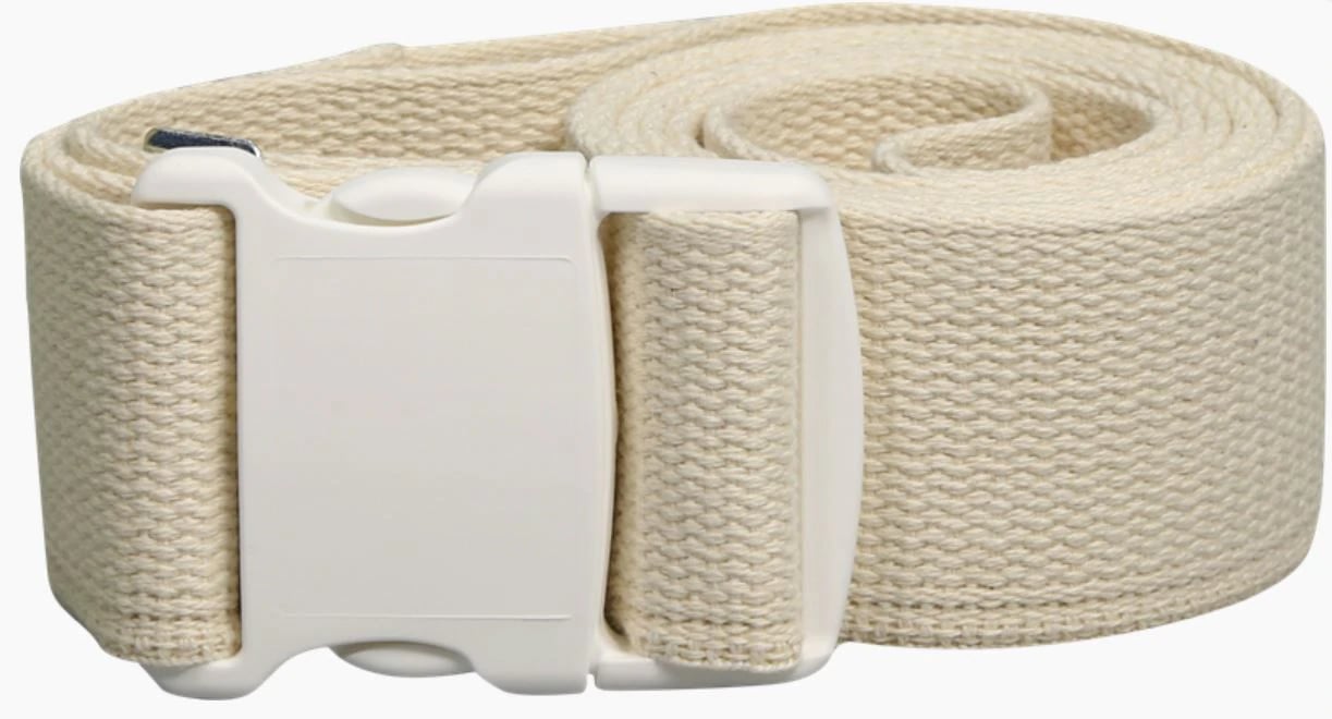 DeRoyal Gait Belt, Adjustable, Natural Cotton, Adult, 54" x 2", Rib/Torso