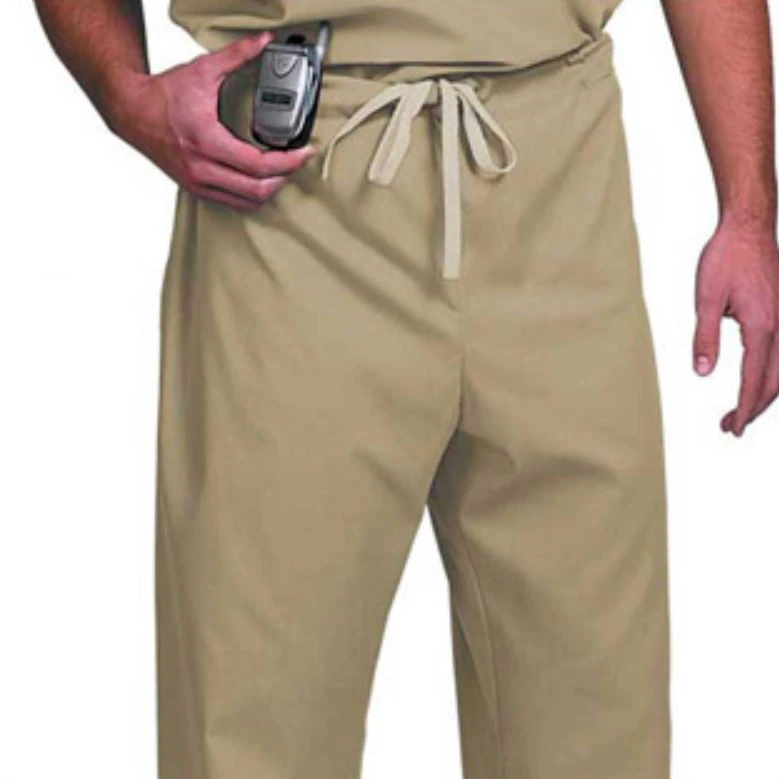 Fashion Seal Unisex Drawstring Scrub Pant, X-Small, Tan, 1 Pocket, 65% Polyester/35% Cotton, 78848