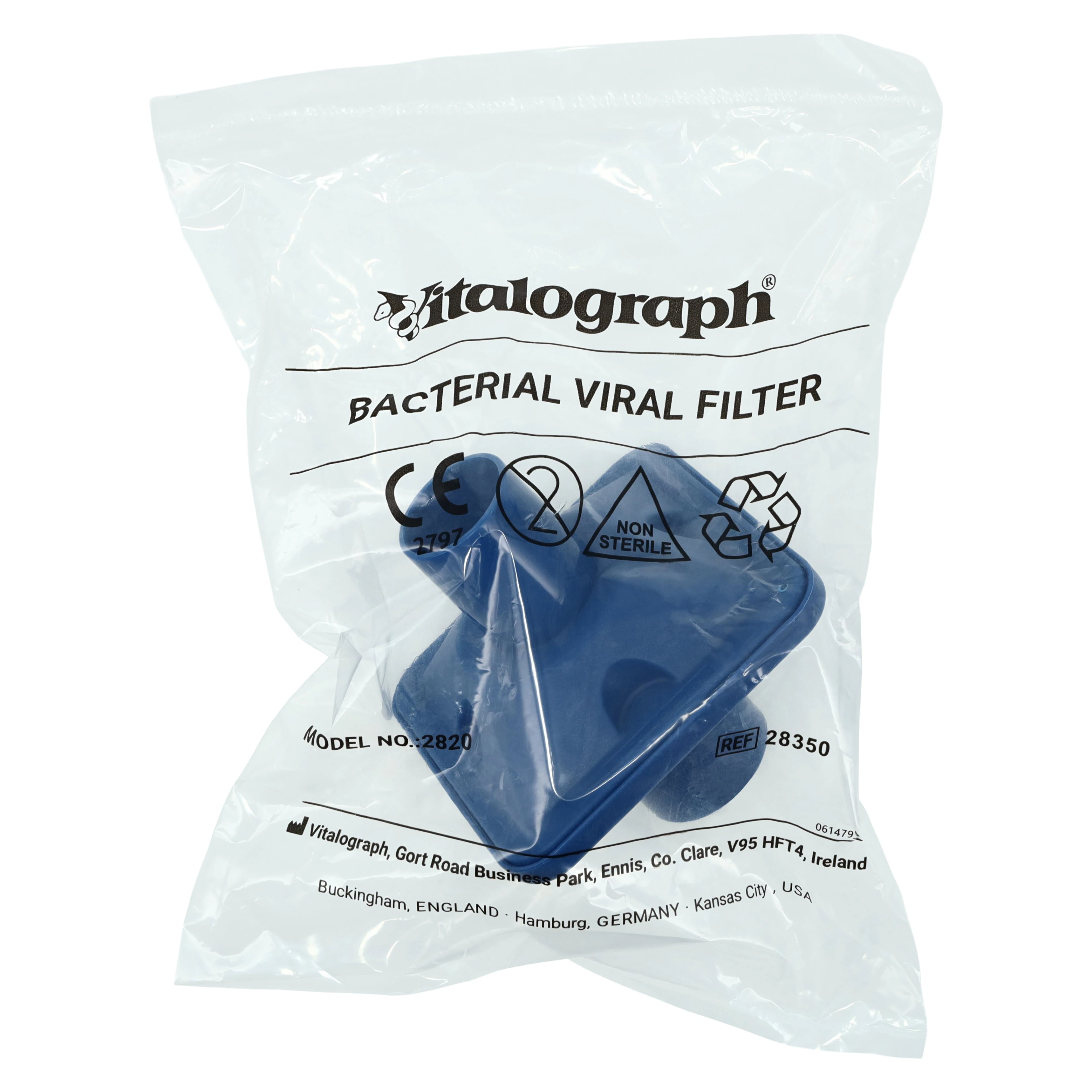 Vitalograph Bacterial Viral Filters, Mouthpiece for Spirometer, 50/Box