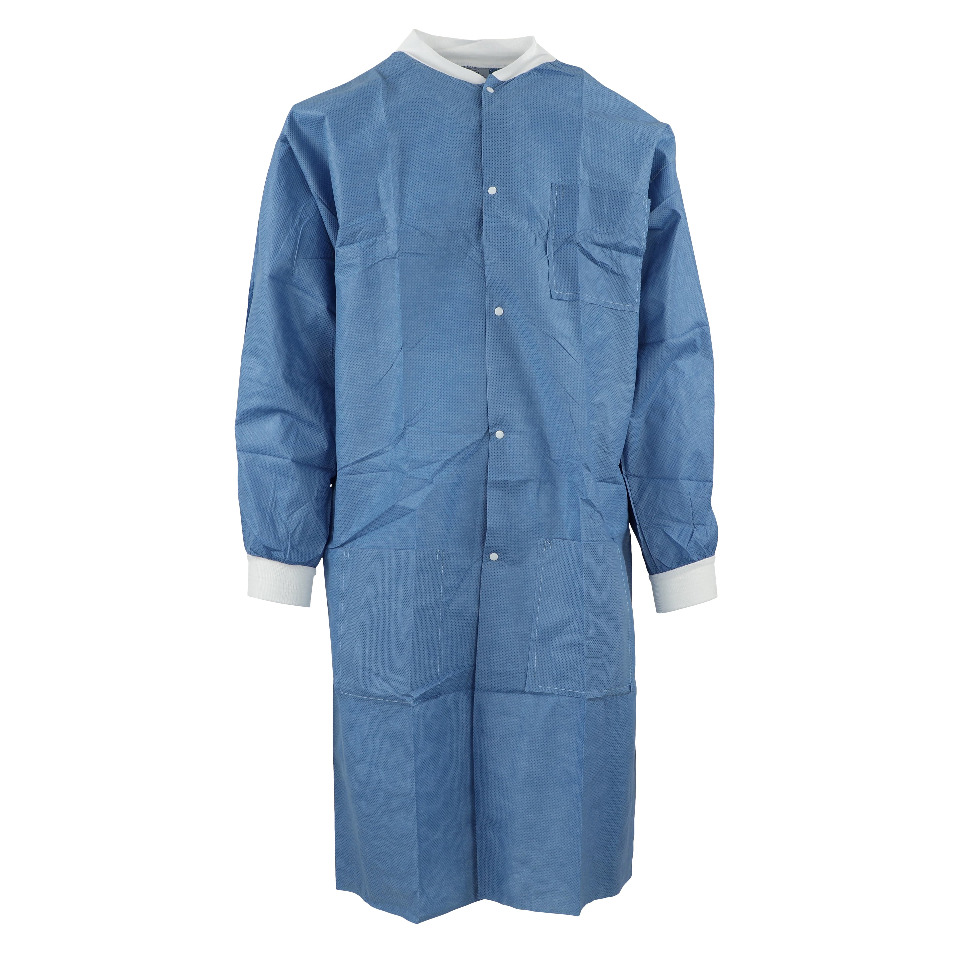 Medicom SafeWear High Performance Lab Coat, Deep Blue, Large, 12/Pack, 8107-C