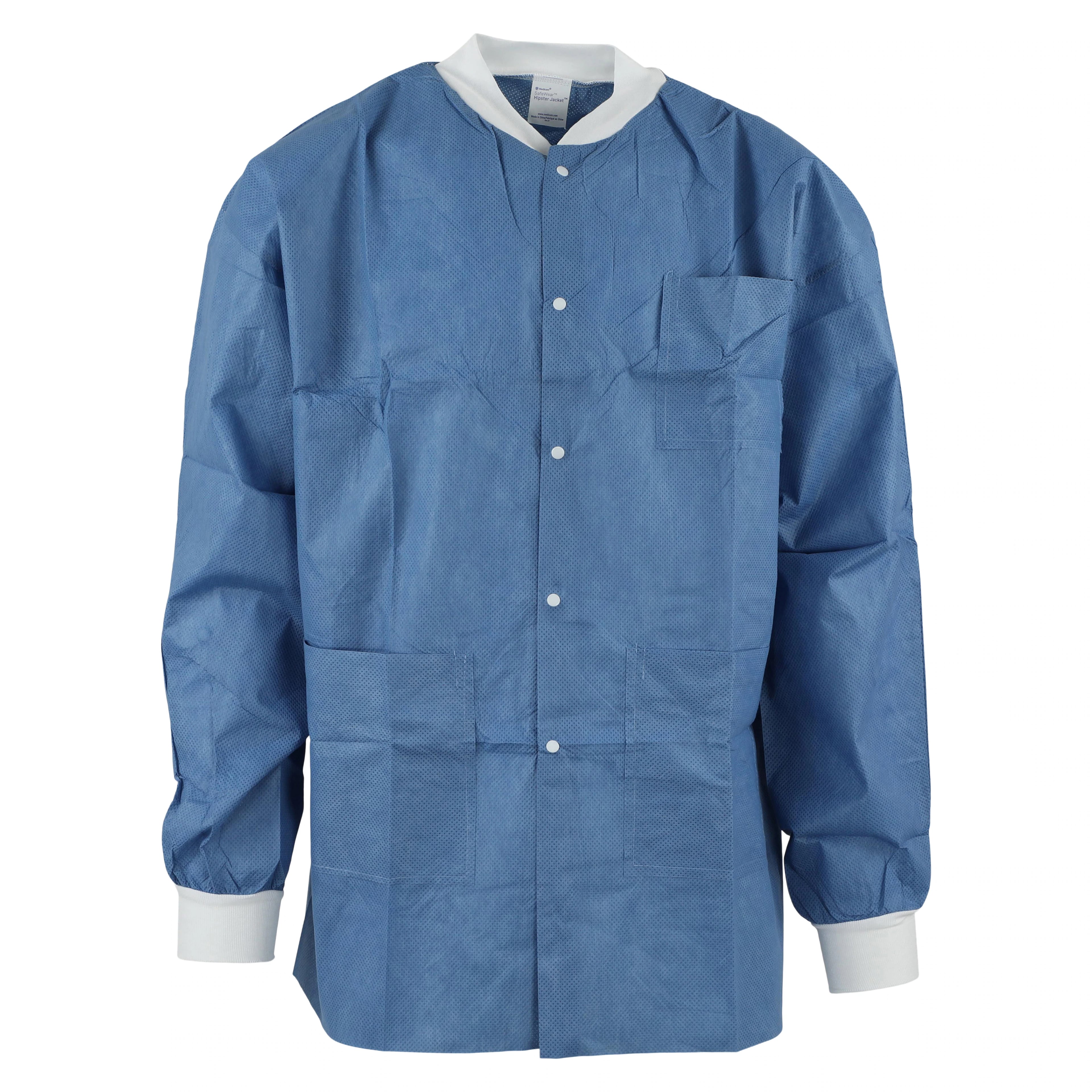 SafeWear Disposable Hipster Jacket, Medium, Deep Blue, 12/Pk, 8101-B