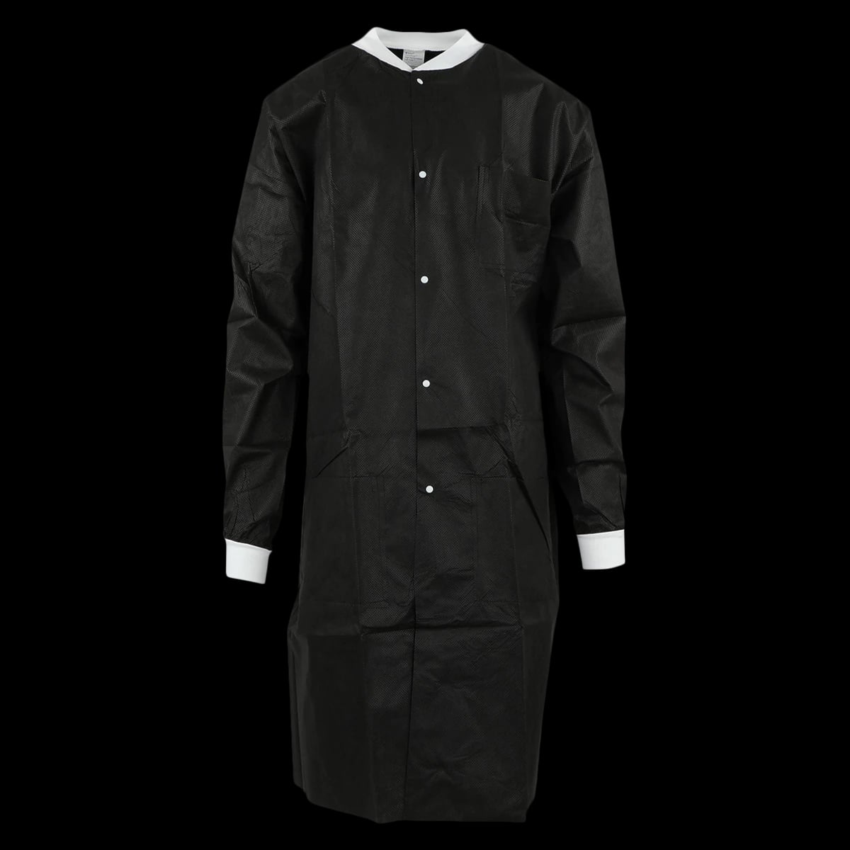SafeWear High Performance Lab Coat, Large, Jet Black, 12/Pack, 8119-C