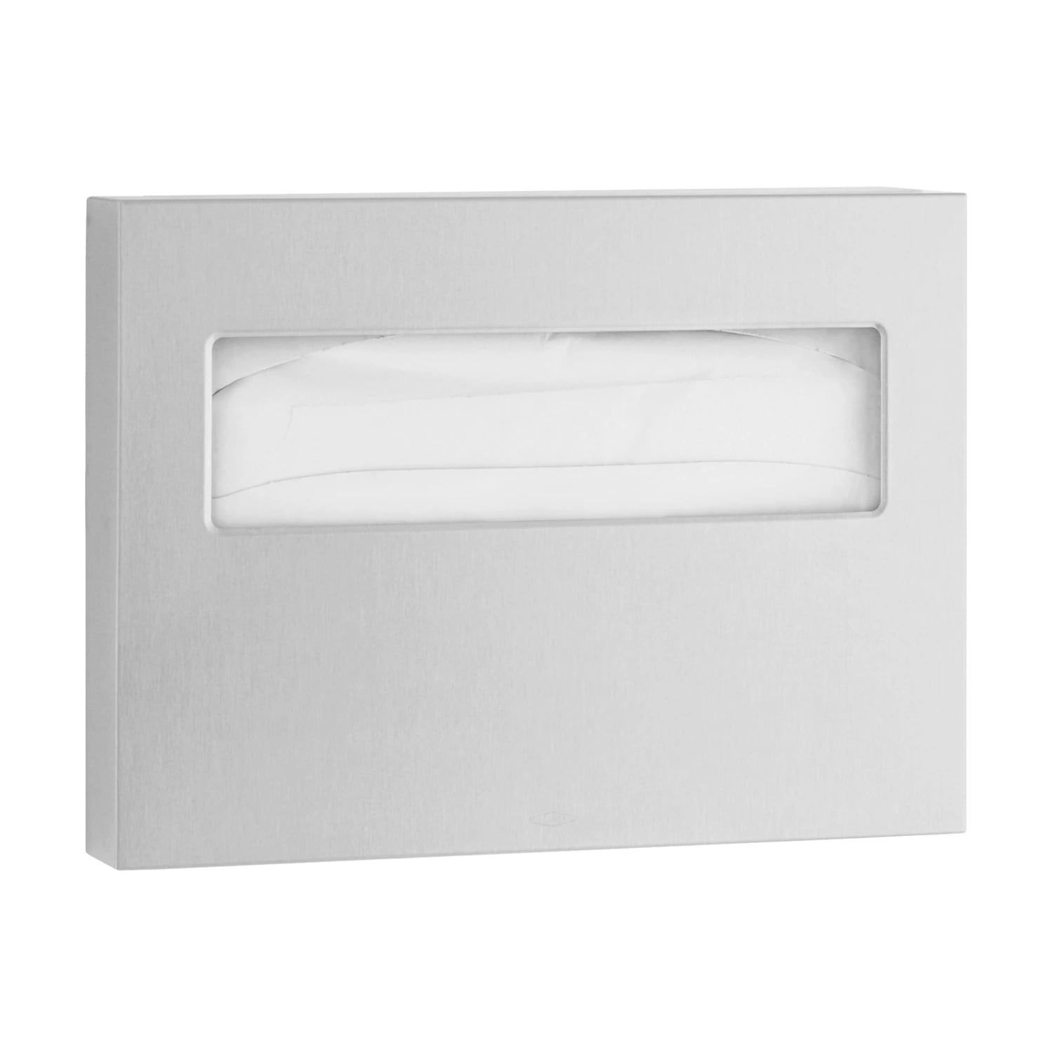 Bobrick Toilet Seat Cover Dispenser, Classic Square, Satin Finish Stainless Steel, Surface Mount, 15.75 x 11 x 2 in
