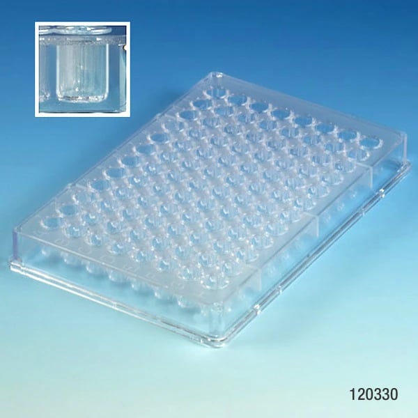 Globe Scientific Microtest Plate, 96-Well, Polystyrene, Clear, Flat Bottom, No Closure, 50/Case