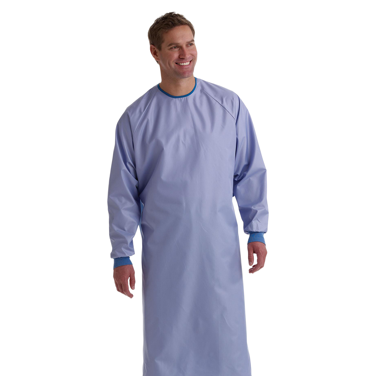 Medline Blockade AngelStat Reusable Surgical Gown, Large, Ceil Blue, Non-Sterile, Snap Neck/Back Ties, 12/Case