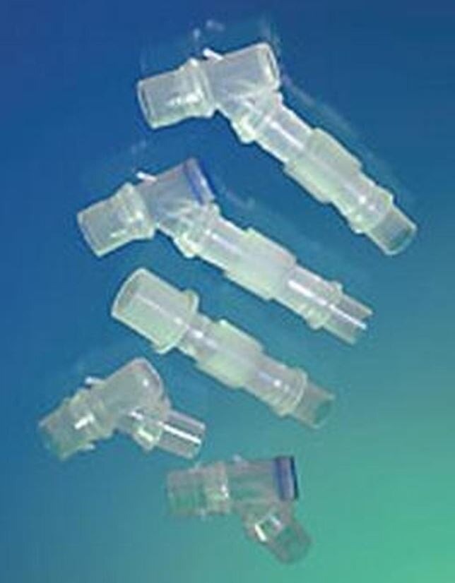 ICU Medical UltraSet Circuit Connector, Elbow Double Swivel with Suction Port, 50/Case