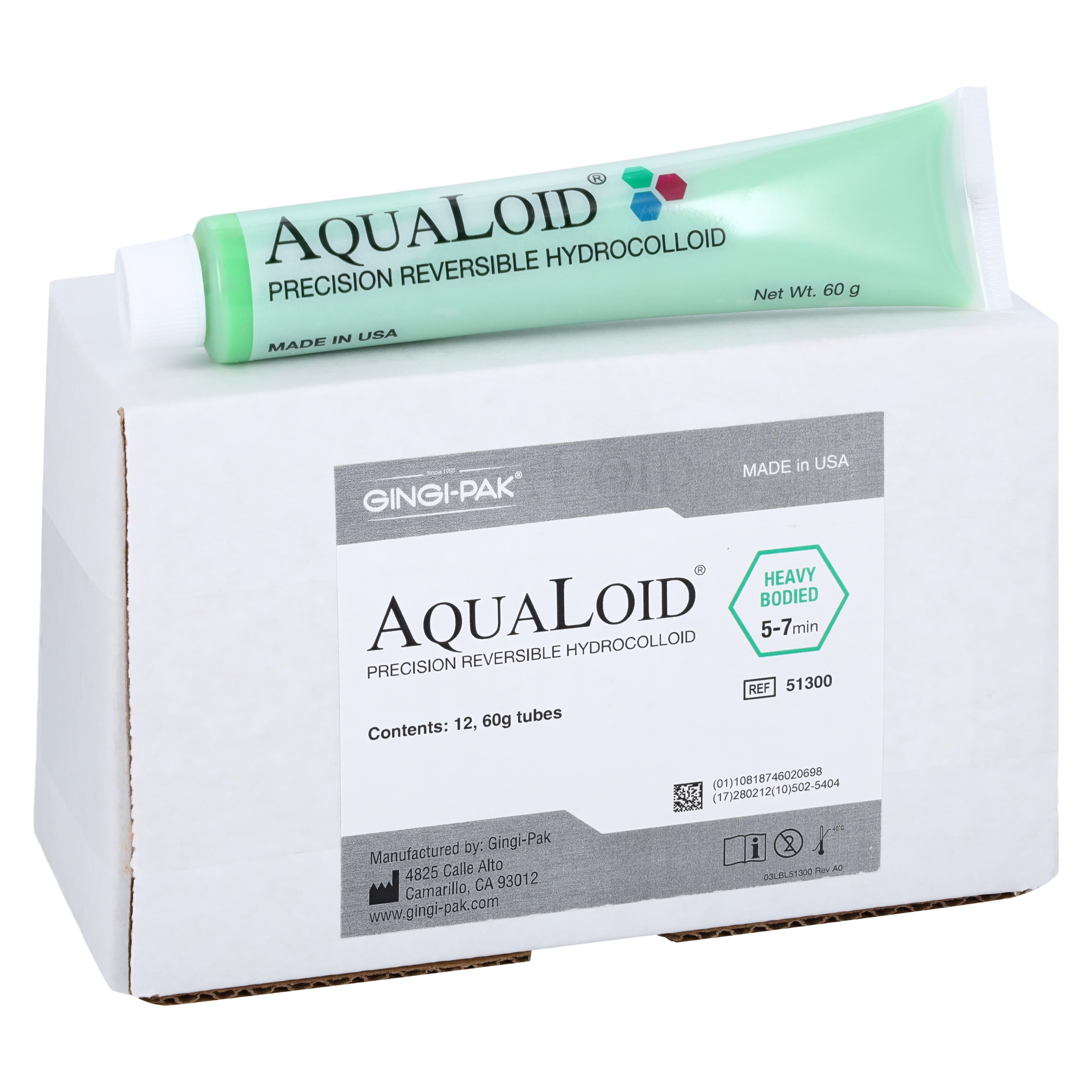 AquaLoid Green Heavy Bodied Hydrocolloid Impression Material, 60g, Pack of 12