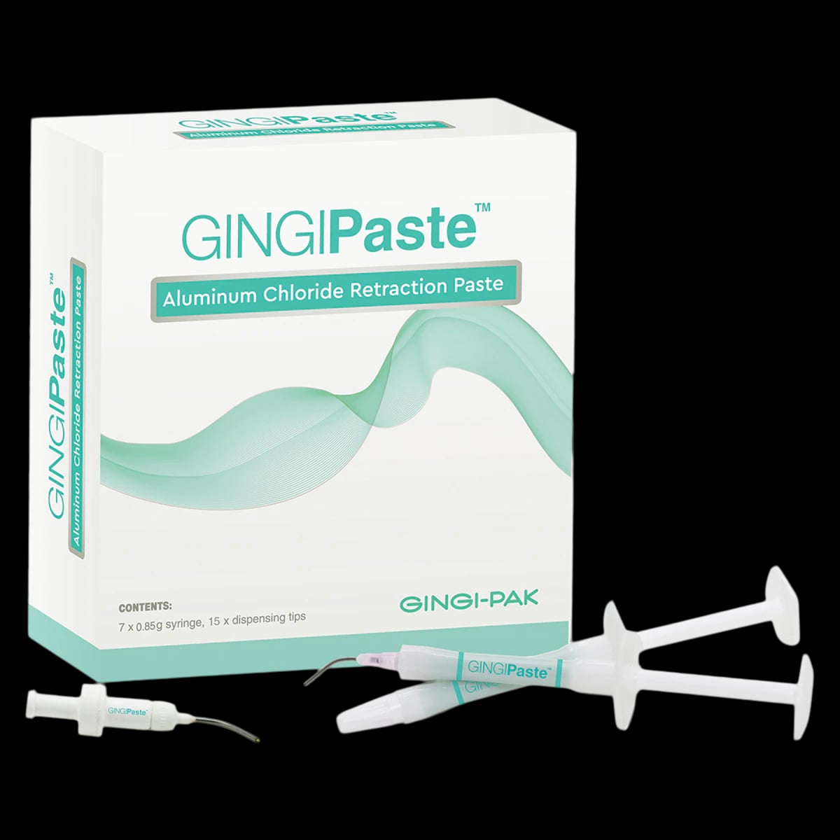 GingiPaste Hemostatic Retraction Paste Syringe Pack, 15% Aluminum Chloride, 0.7g x 7 Syringes with 15 Dispensing Tips, 12182