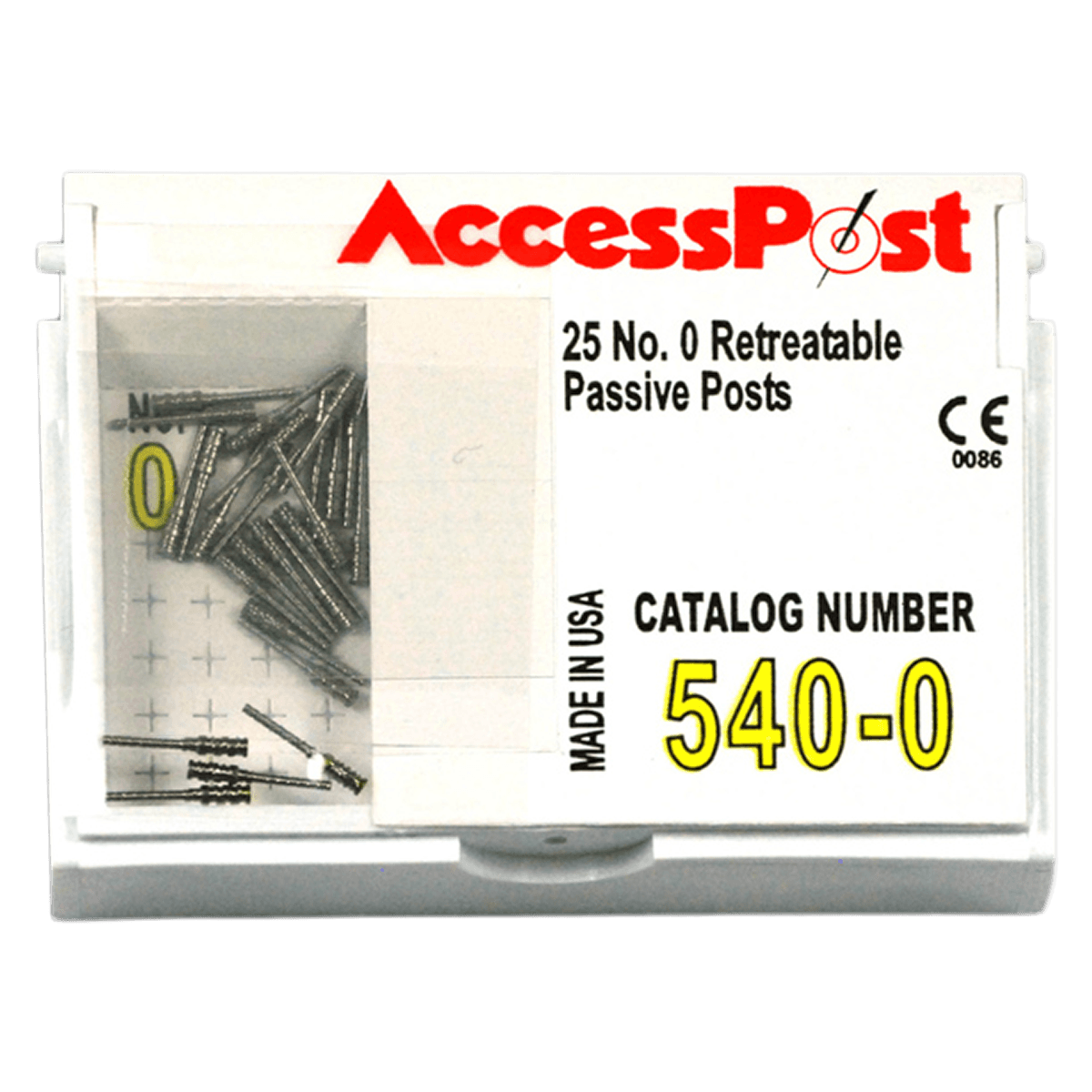 AccessPost Stainless Steel Economy Refill Kit, Size 0, Yellow, 25/Pkg, 540-0