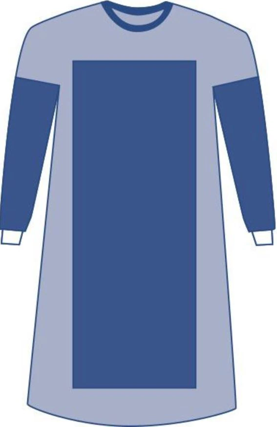 Eclipse Disposable Surgical Gown, AAMI Level 4, SMS Fabric, Poly-Reinforced, 2X Large, Blue, Sterile, Hook & Loop Neck, with Hand Towel, 18/Case