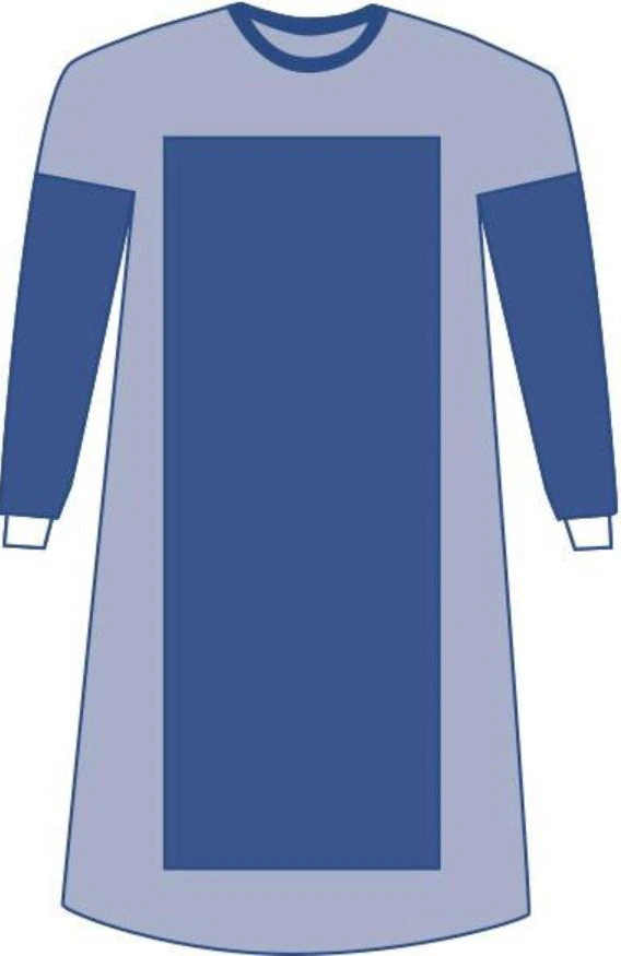 Aurora Disposable Gown, AAMI Level 4 Reinforced Poly, 2X-Large / X-Long, Blue, Sterile, Hook & Loop Neck, 18/Case