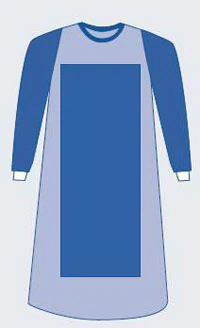 Aurora Disposable Premium Gown, AAMI Level 4, Reinforced Poly/Premium Fabric, Large, Hook & Loop Neck, Breathable Film Sleeve, 30/Case