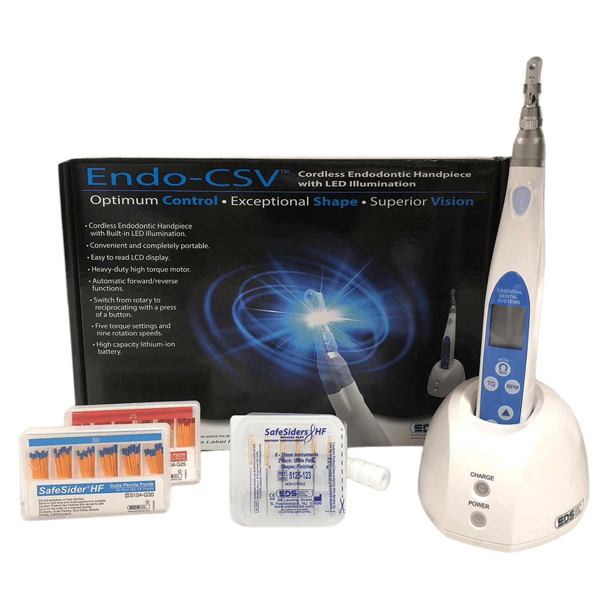 Endo-CSV Handpiece Kit 25mm, Cordless, 5 Torque Settings, 9 Rotation Speeds, 5125-00