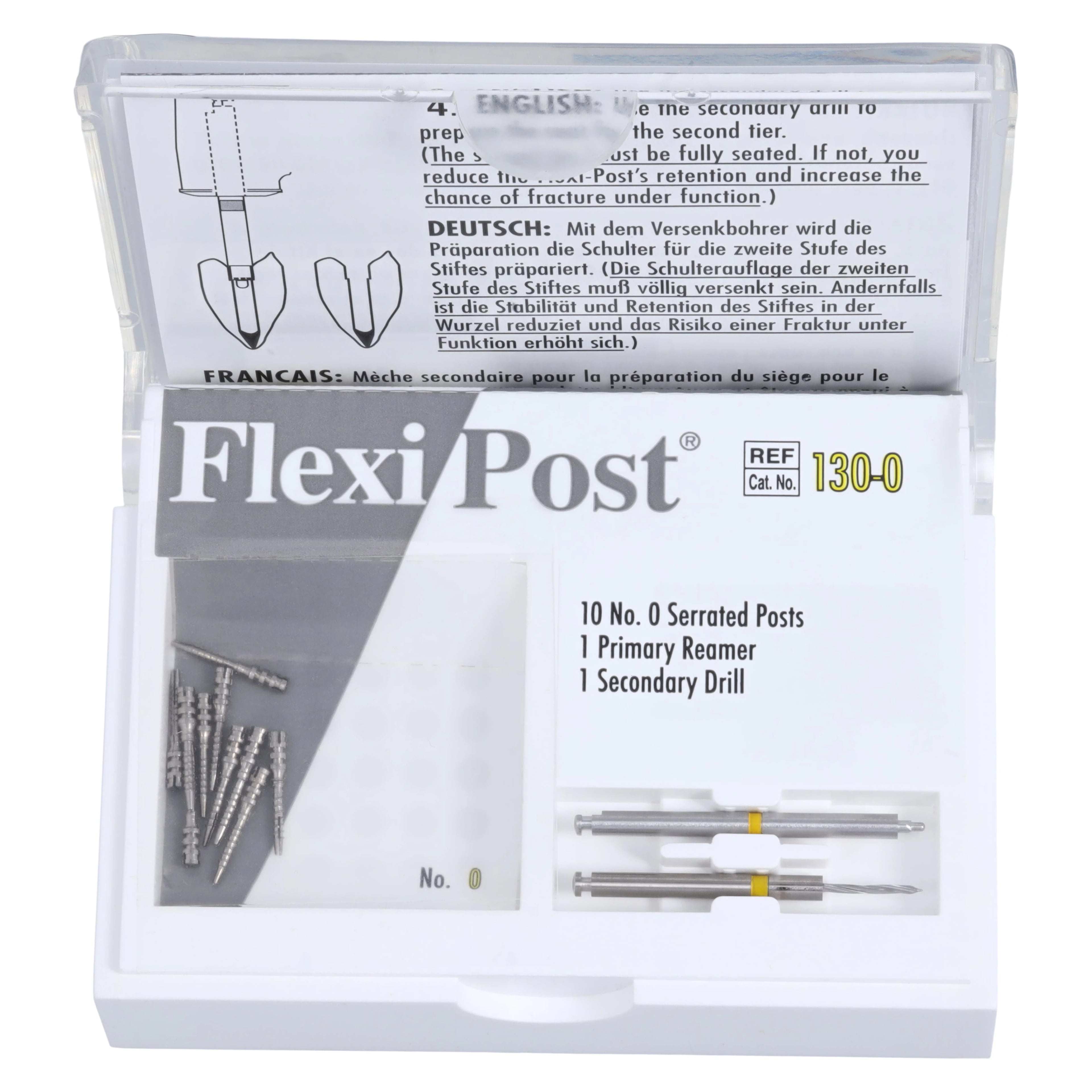 Flexi-Post Stainless Steel Prefabricated Post Refill Kit, Size 0 (Yellow), 10 Posts with Reamer and Drill, 130-0