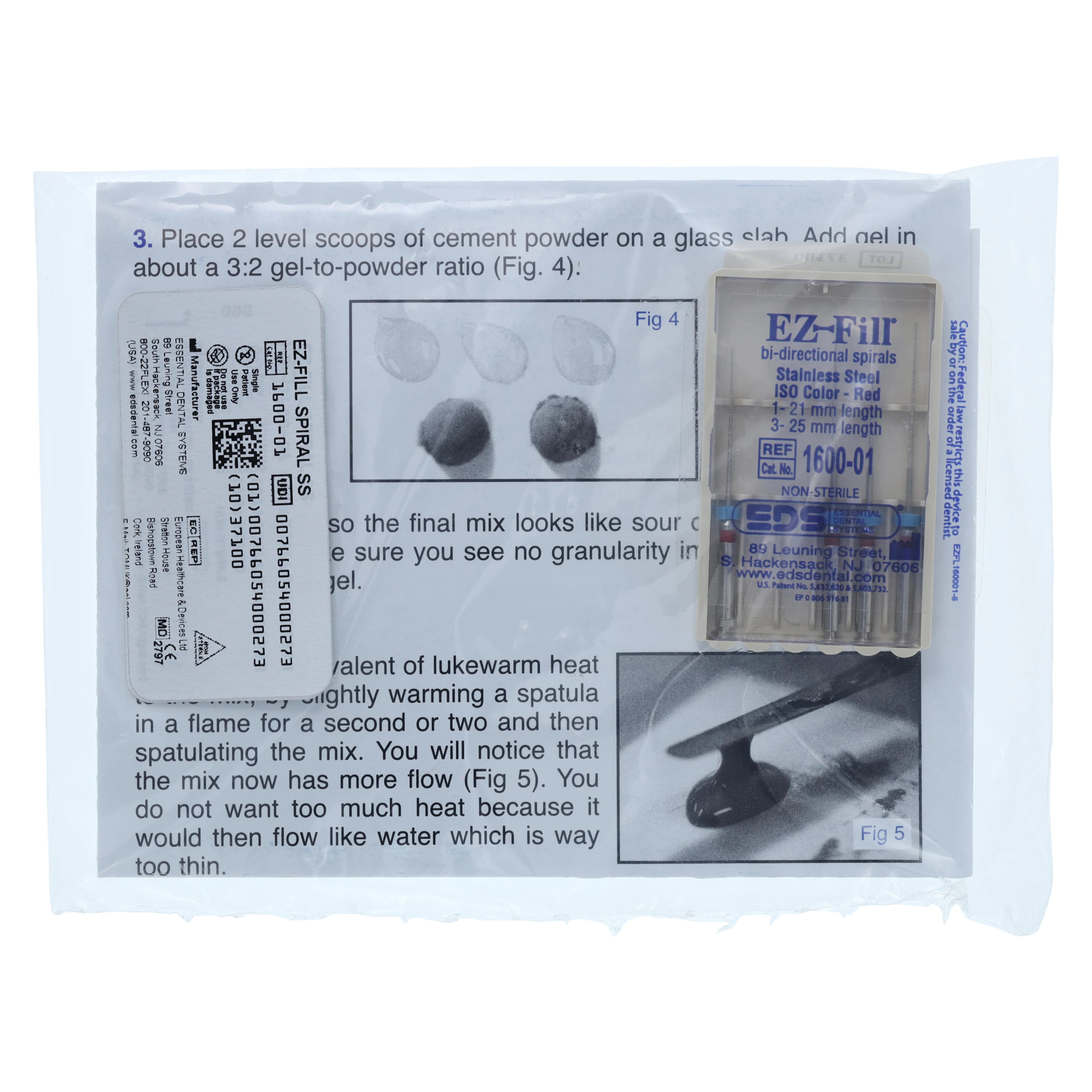 EZ-Fill Bi-Directional Stainless-Steel Spiral Refill Kit, Assorted Lengths (1 x 21 mm, 3 x 25 mm), 4/Pk, 1600-01