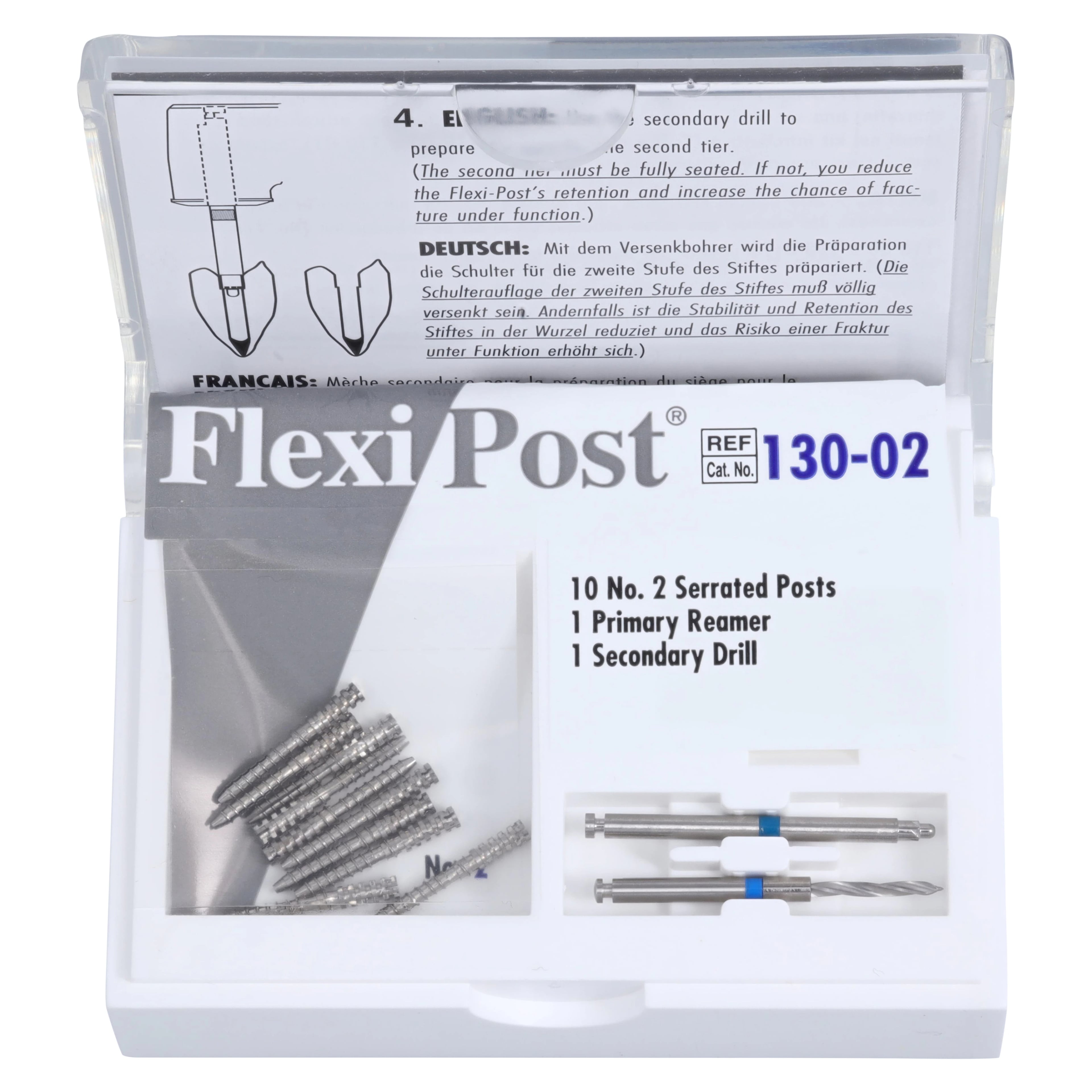 Flexi-Post Stainless Steel Post Refill Kit, Size 2 (Blue), 10/Pkg, 130-02