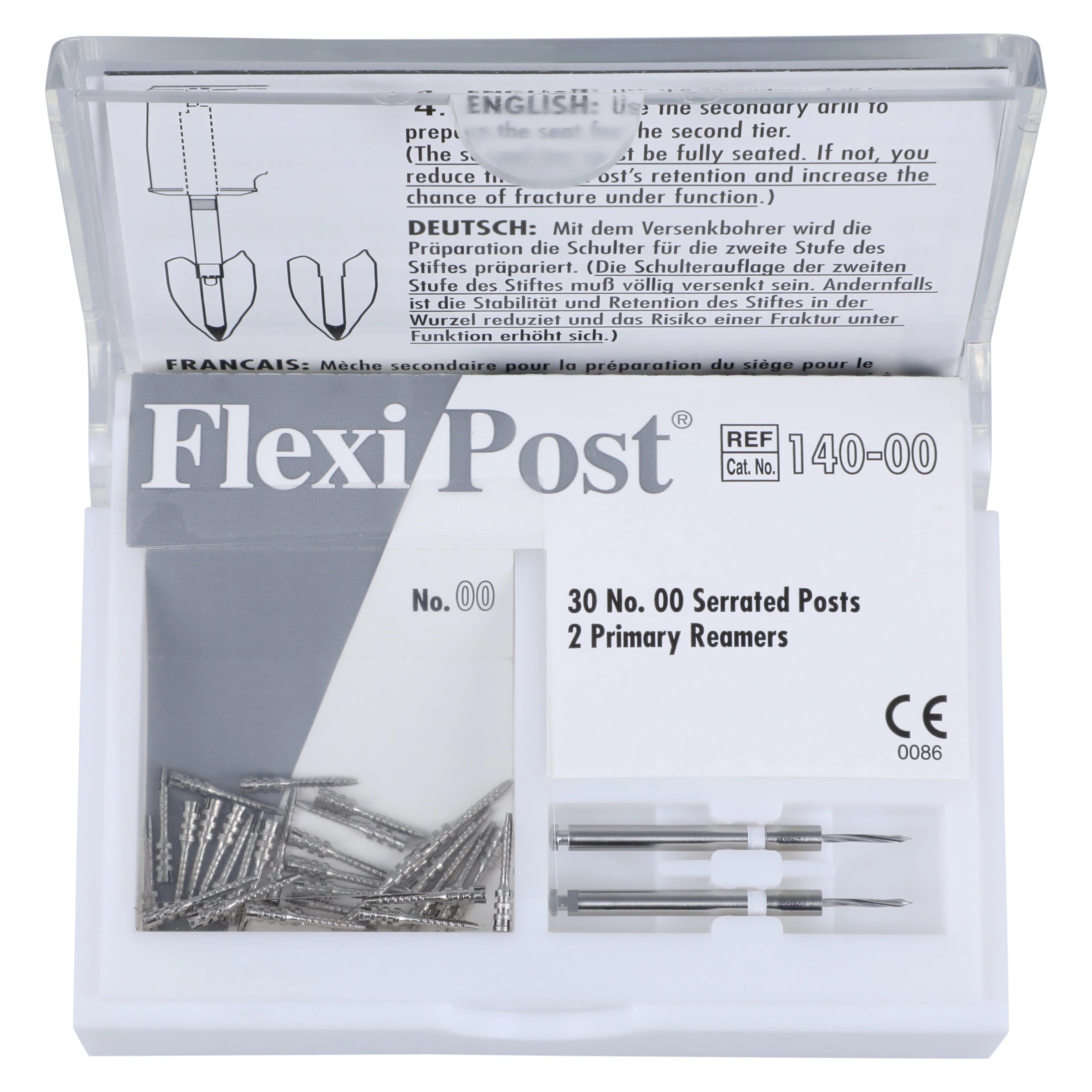 Flexi-Post Stainless Steel Economy Refill, Size #00, White, 30/Pkg, 140-00