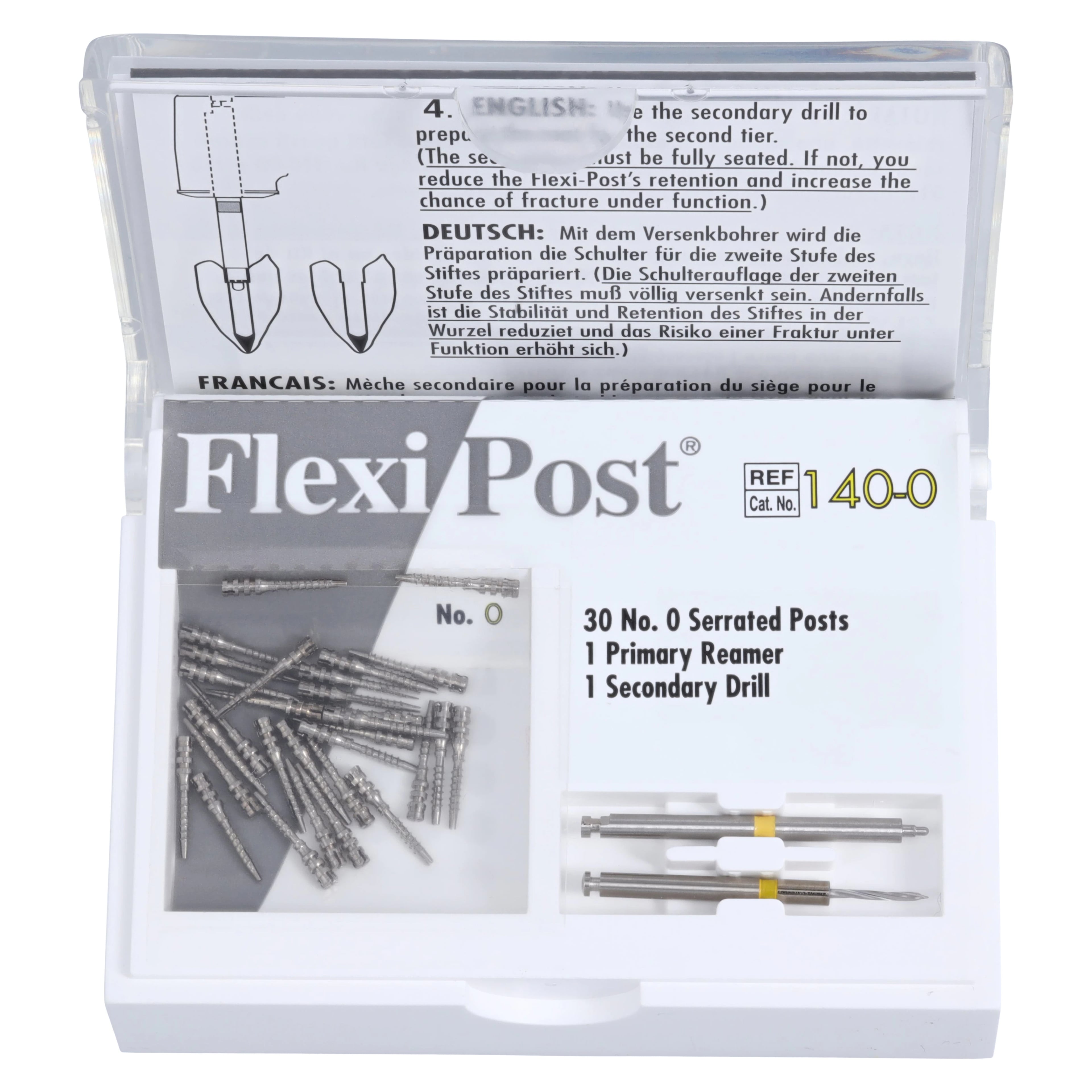 Flexi-Post Stainless Steel Economy Refill, Size 0, Yellow, 30/Pkg, 140-0