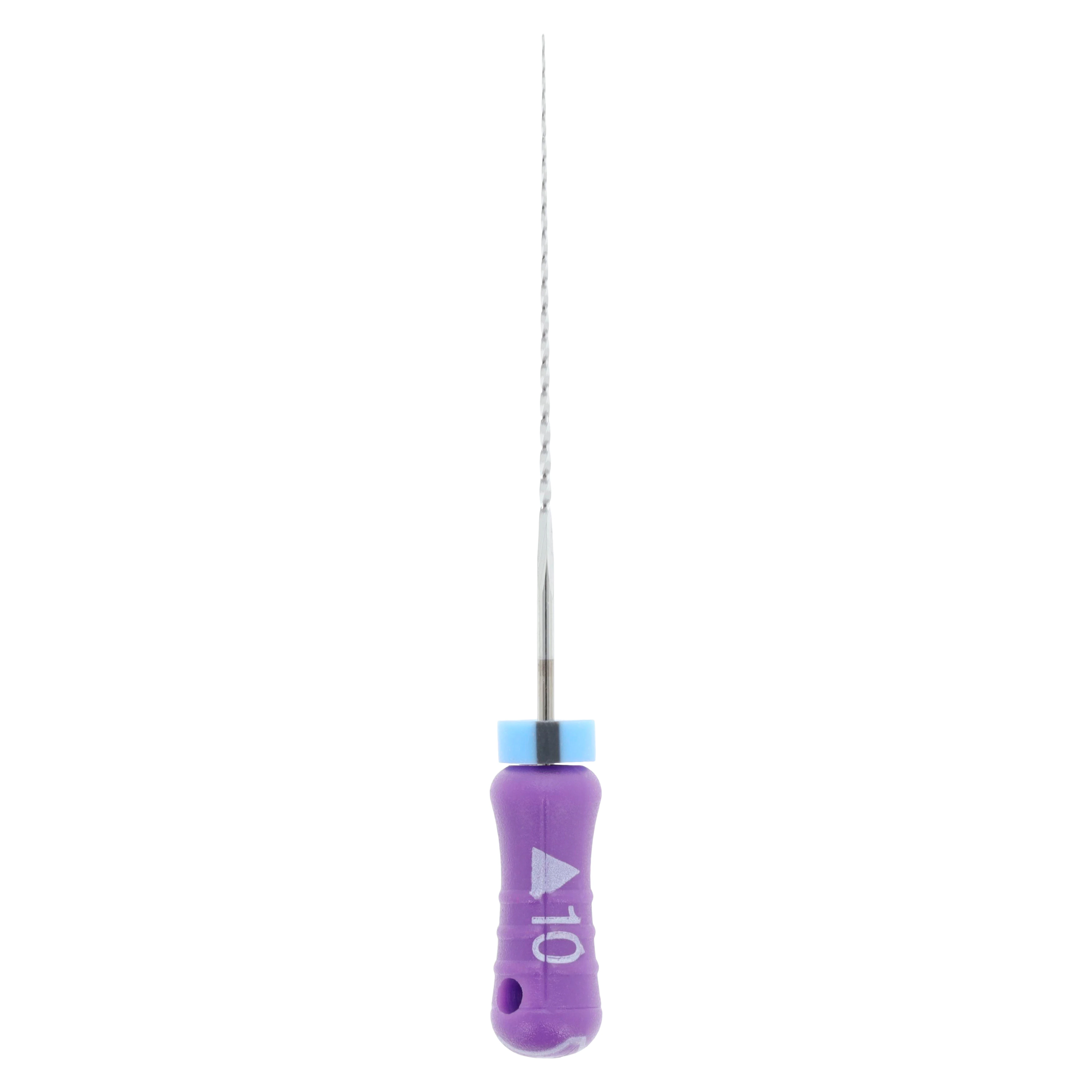 SafeSiders Endodontic Reamers, Stainless Steel, 25mm, .02 Taper, Size #10, Purple, 6/Pkg, 5025-10
