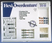 Flexi-Overdenture 12 Posts Stainless Steel Introductory Kit (12 Overdenture Posts, 6 each of sizes #1 and #2), Essential Dental Systems, #210-00