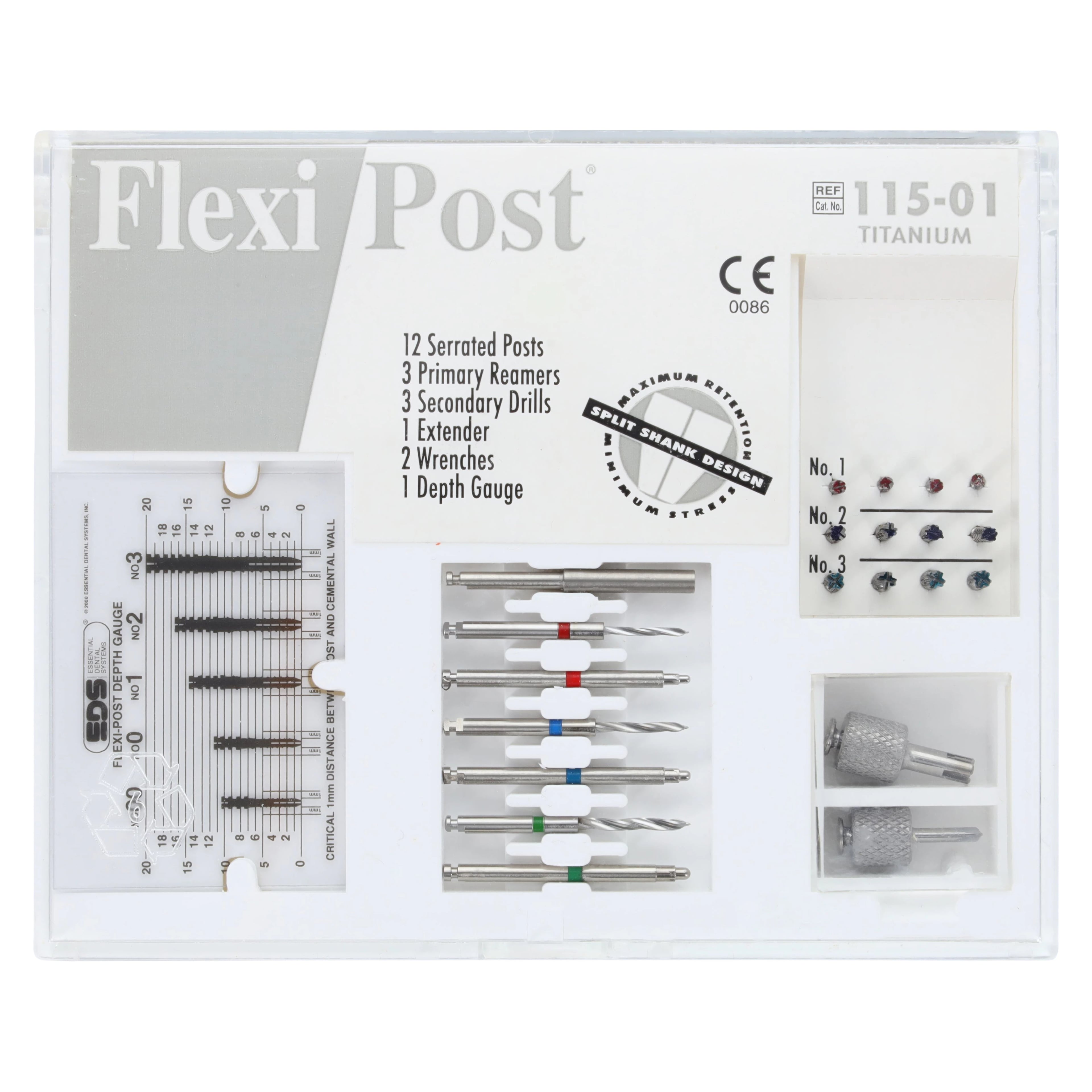 Flexi-Post Titanium Assorted Introductory Kit, Sizes 1, 2, 3, 12 Posts, 115-01