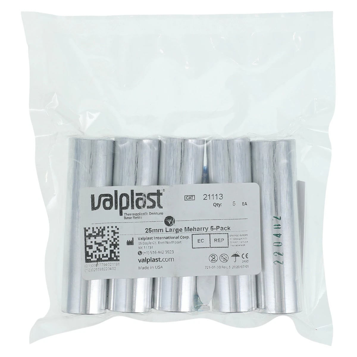 Valplast Resin Large Meharry 25mm, Pack of 5