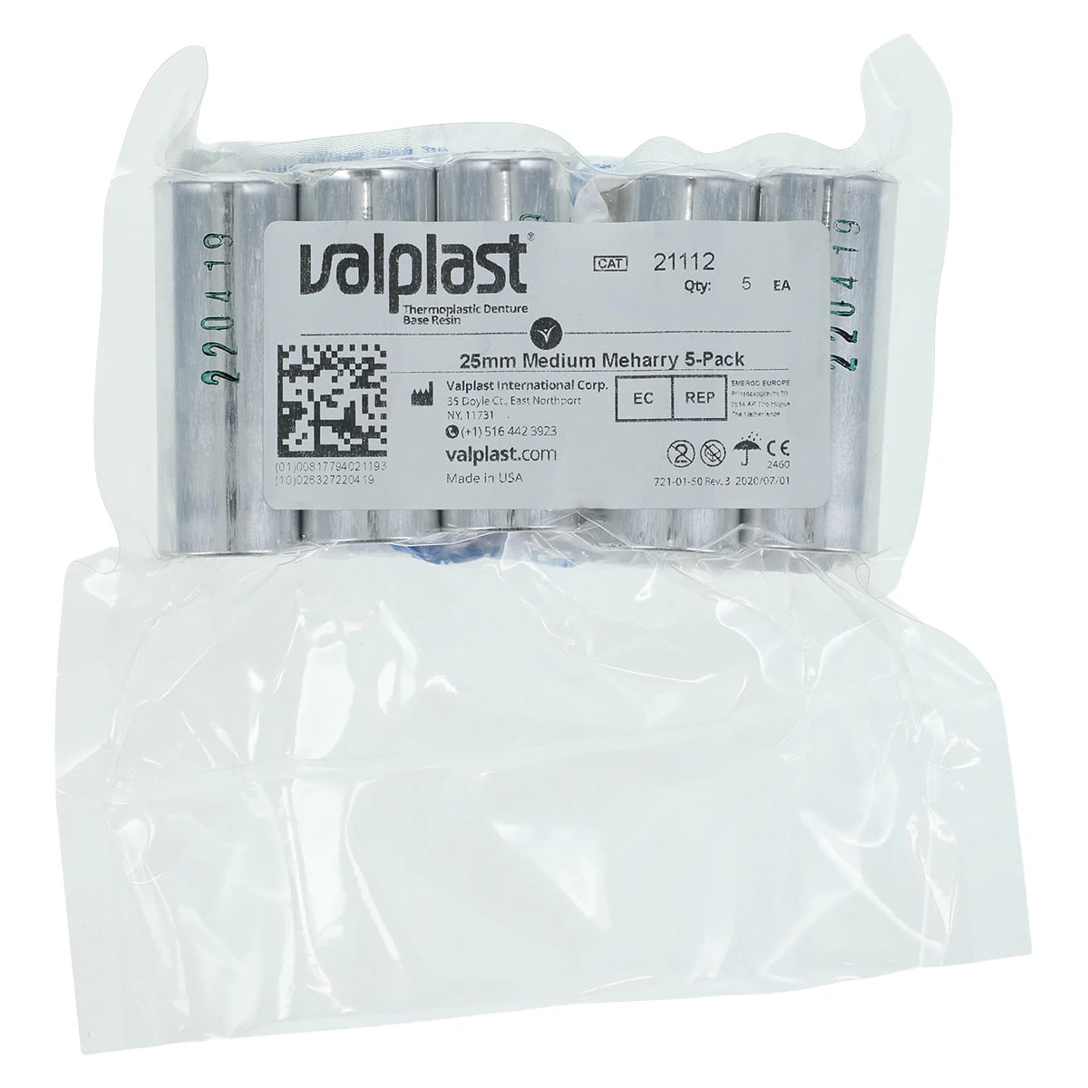 Valplast Resin Medium Meharry 25mm, Pack of 5