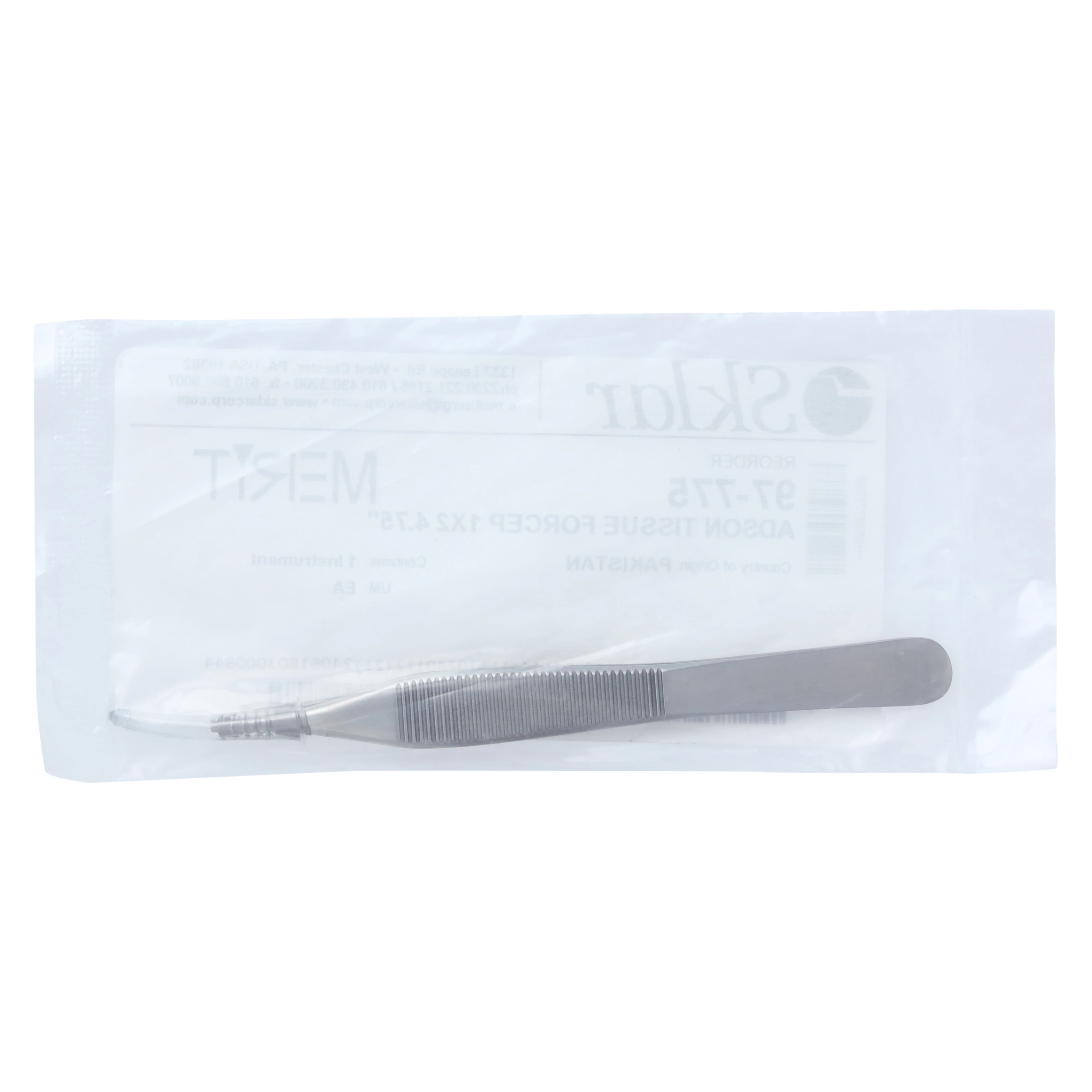 Merit Adson Tissue Forceps, 4-3/4" (4.75"), Stainless Steel, Autoclavable, Each