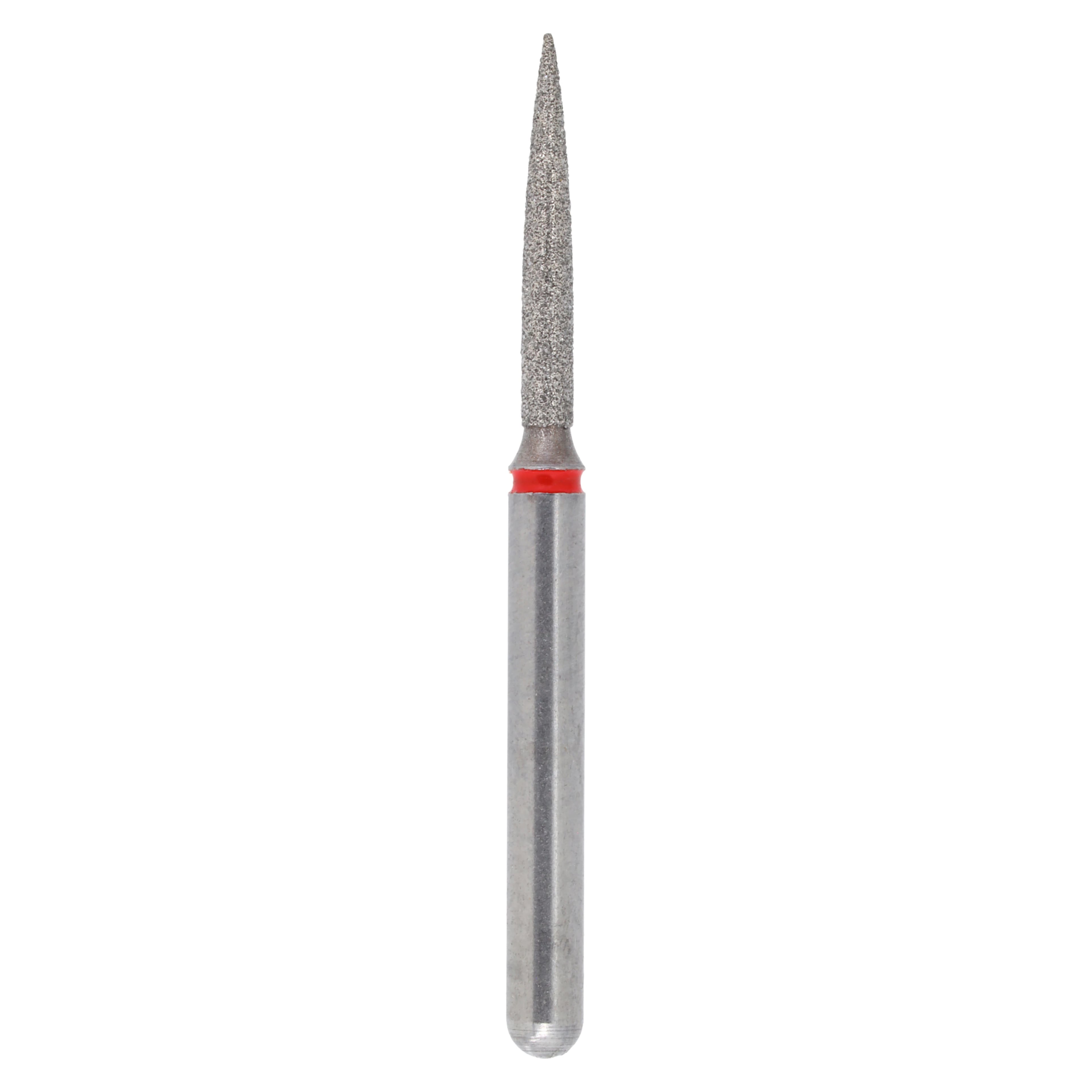 Alpen® x1 Single-Use Diamond Bur, FG, Fine, Flame, #862, 1.0 mm Diameter, 8.0 mm Length, Red Ring, 25/Pkg, X862F010